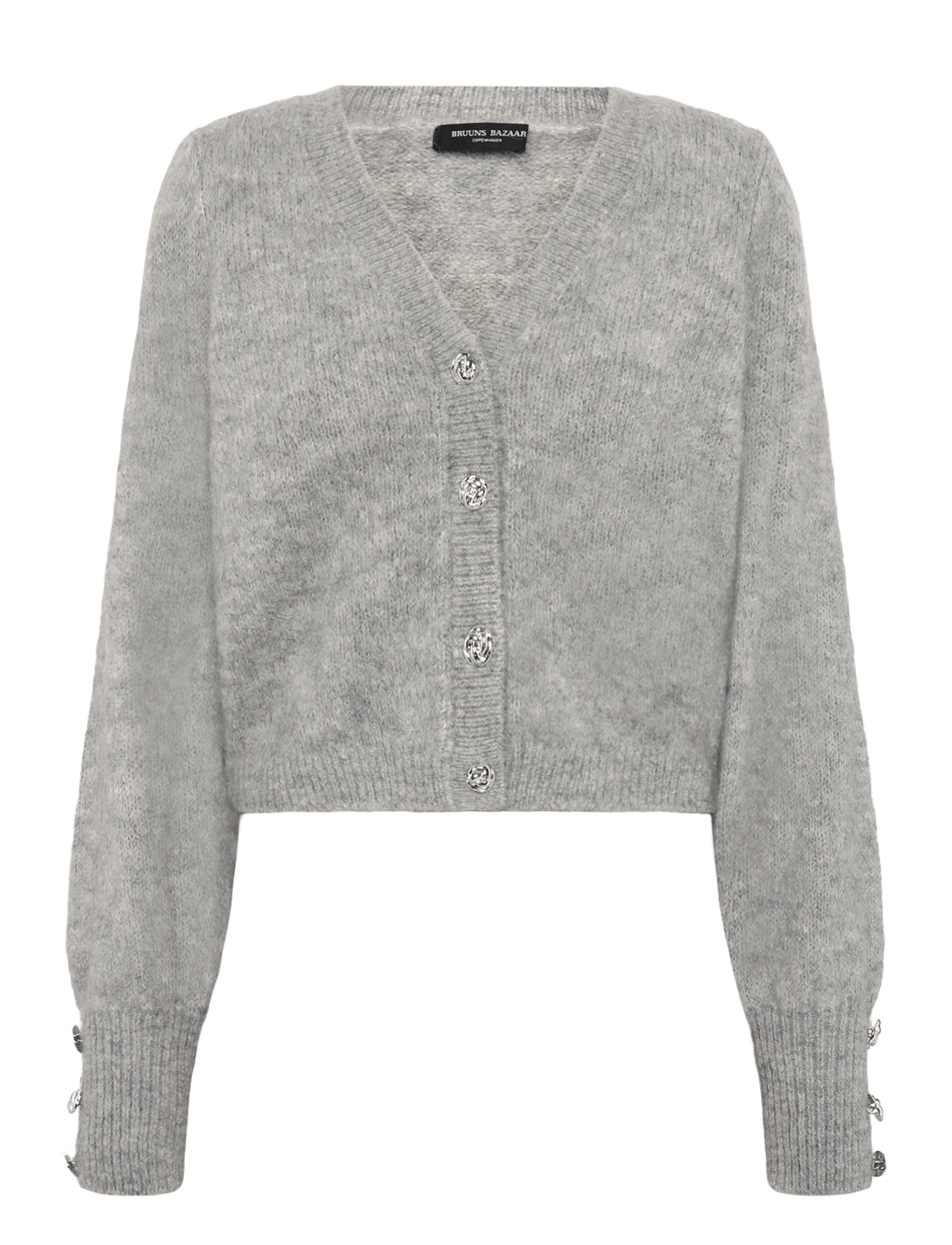 Bruuns Bazaar SyringabrushedBBKrista knit cardiga - Bruuns Bazaar - LIGHT GREY MELANGE / grey