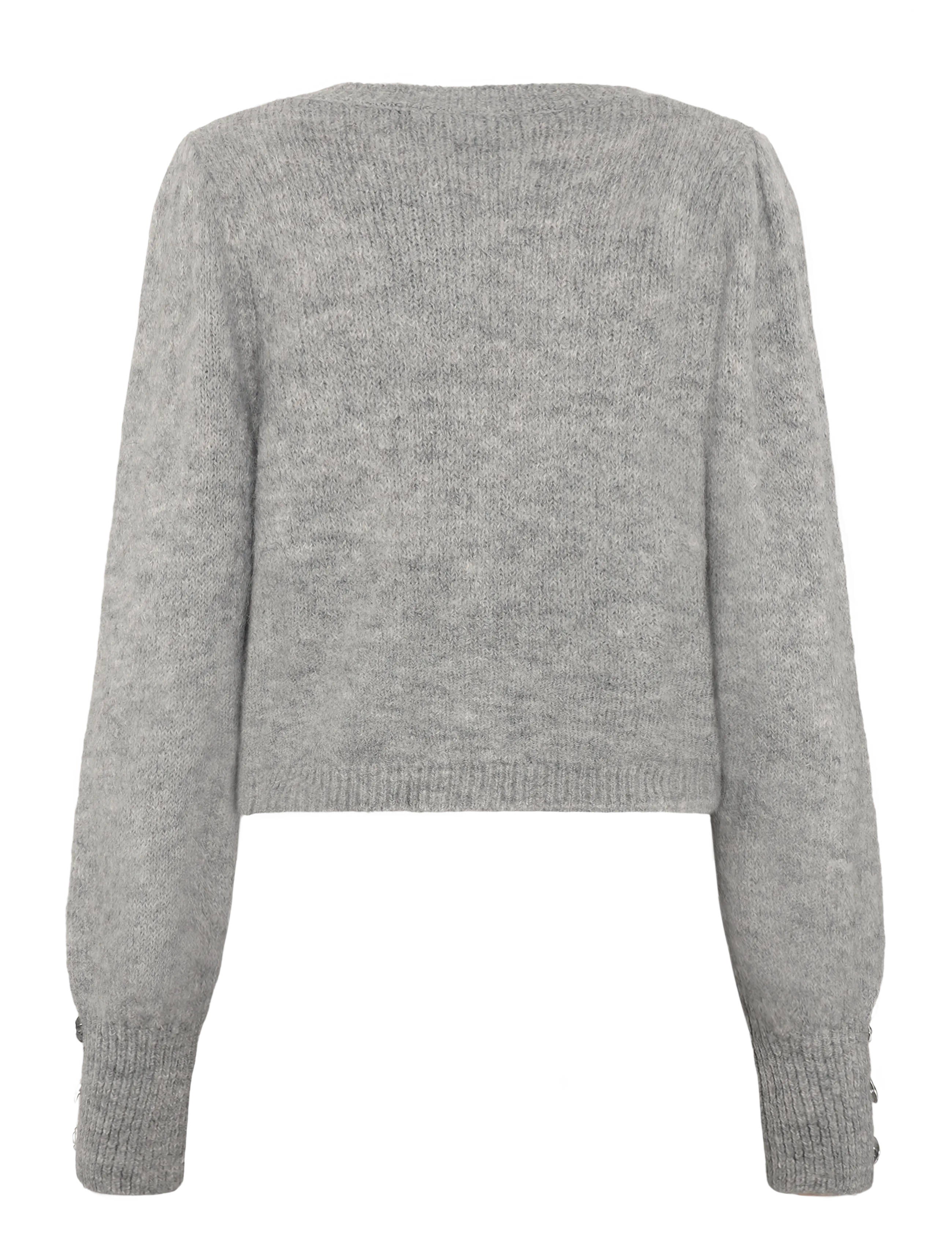 Bruuns Bazaar - SyringabrushedBBKrista knit cardiga - strickjacken - light grey melange - 1