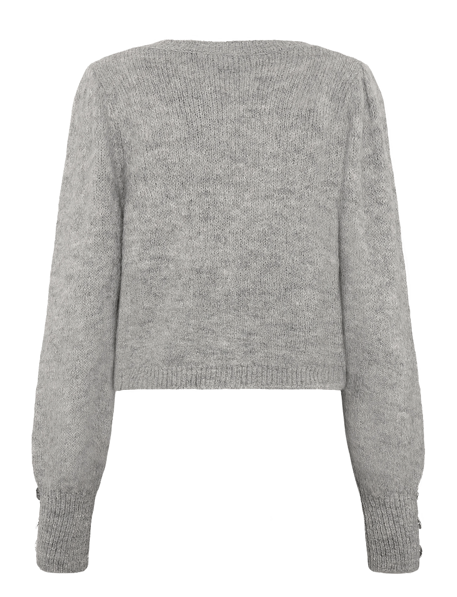 Bruuns Bazaar - SyringabrushedBBKrista knit cardiga - strickjacken - light grey melange - 1