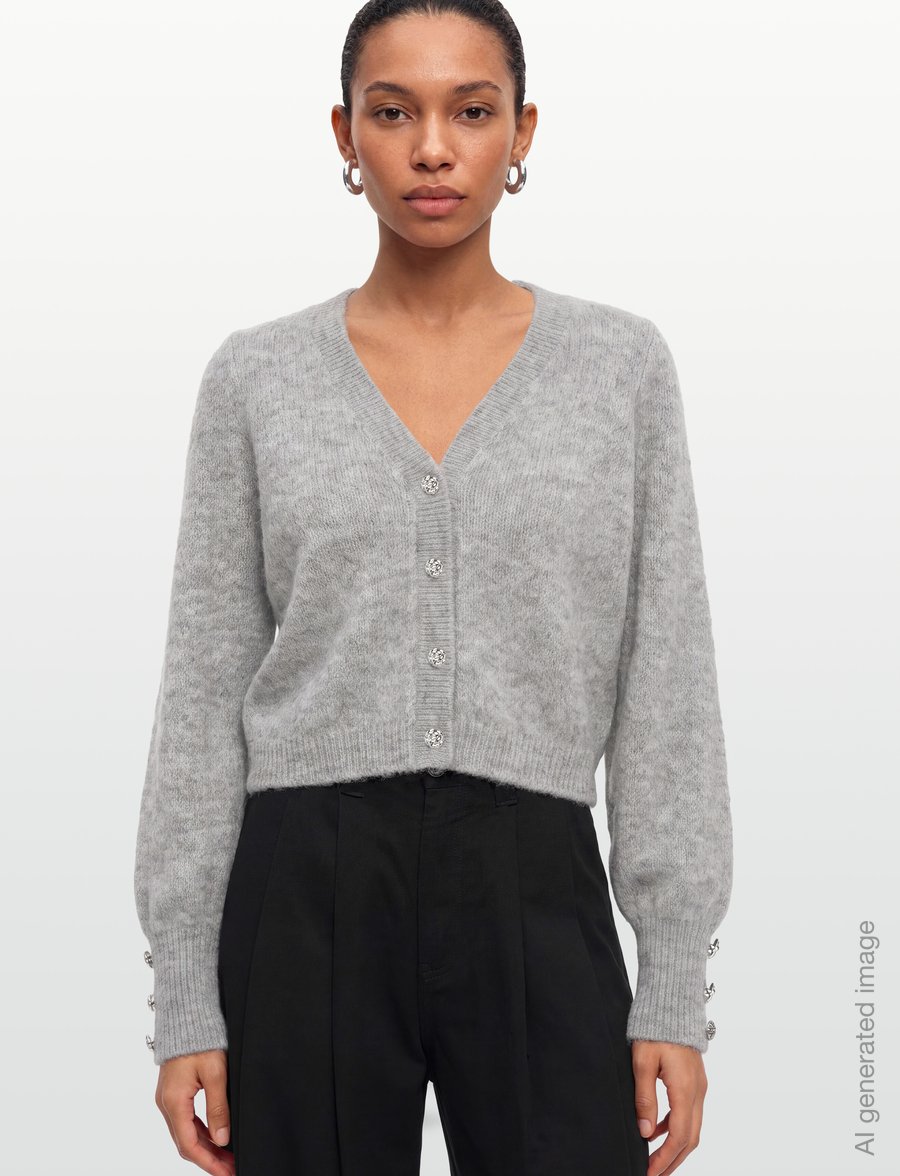 Bruuns Bazaar - SyringabrushedBBKrista knit cardiga - kardiganid - light grey melange - 3