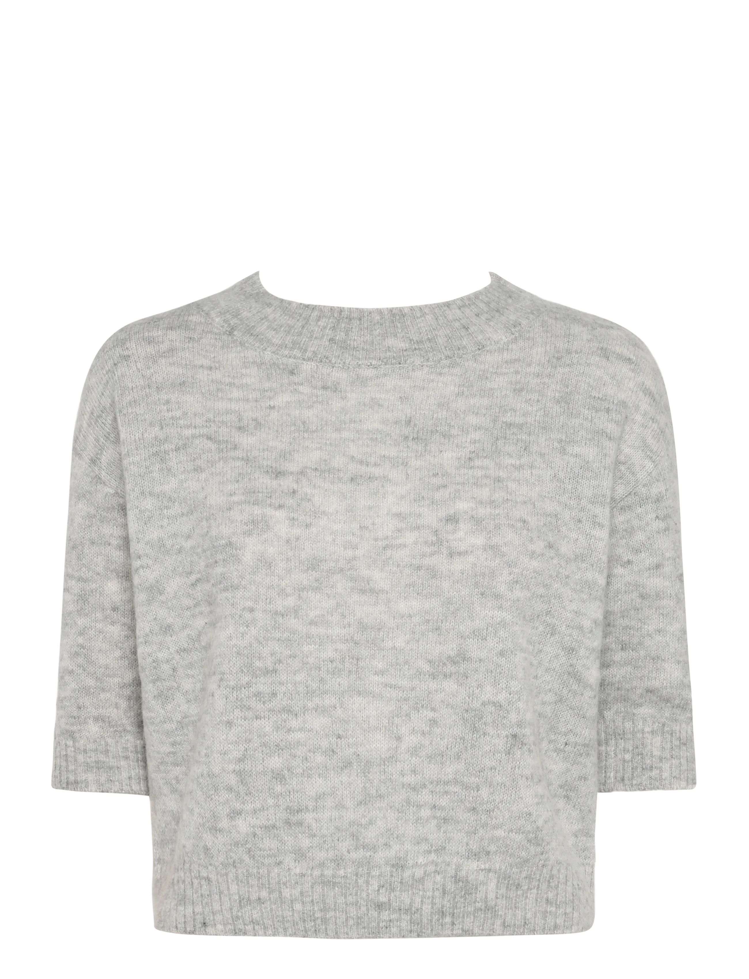 Bruuns Bazaar FluffyBBAmari knit - Lühikesed topid - LIGHT GREY MELANGE / grey