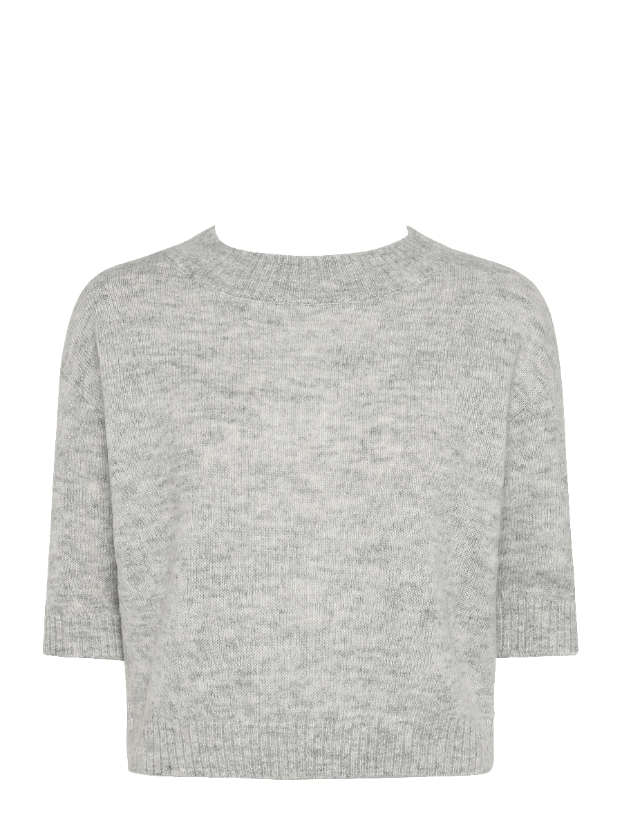 Bruuns Bazaar - FluffyBBAmari knit - lühikesed topid - light grey melange - 0