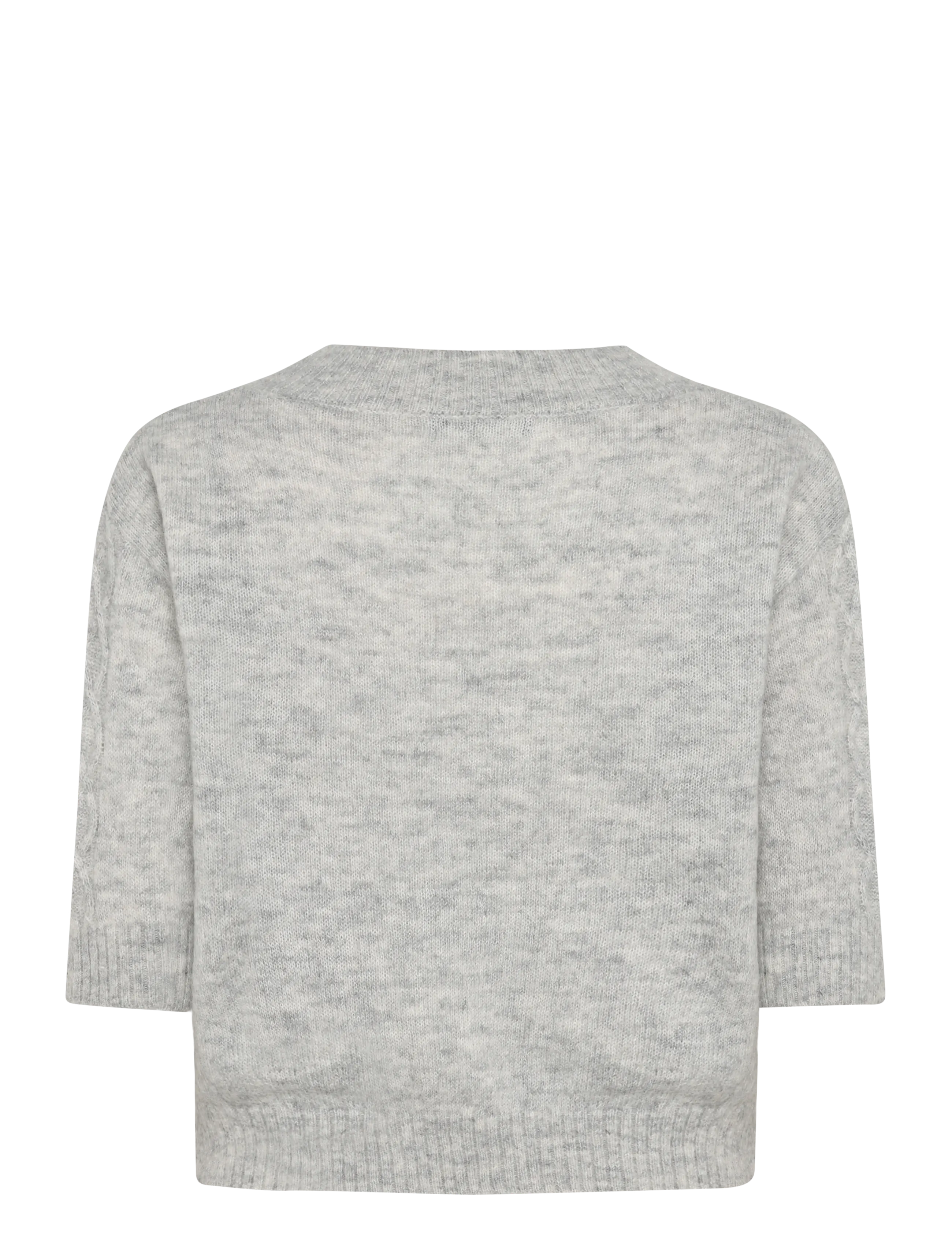 Bruuns Bazaar - FluffyBBAmari knit - lühikesed topid - light grey melange - 1