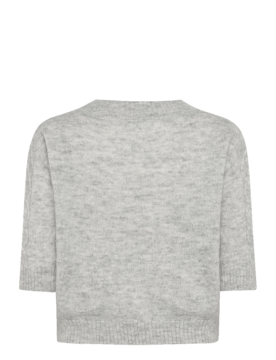 Bruuns Bazaar - FluffyBBAmari knit - lühikesed topid - light grey melange - 1