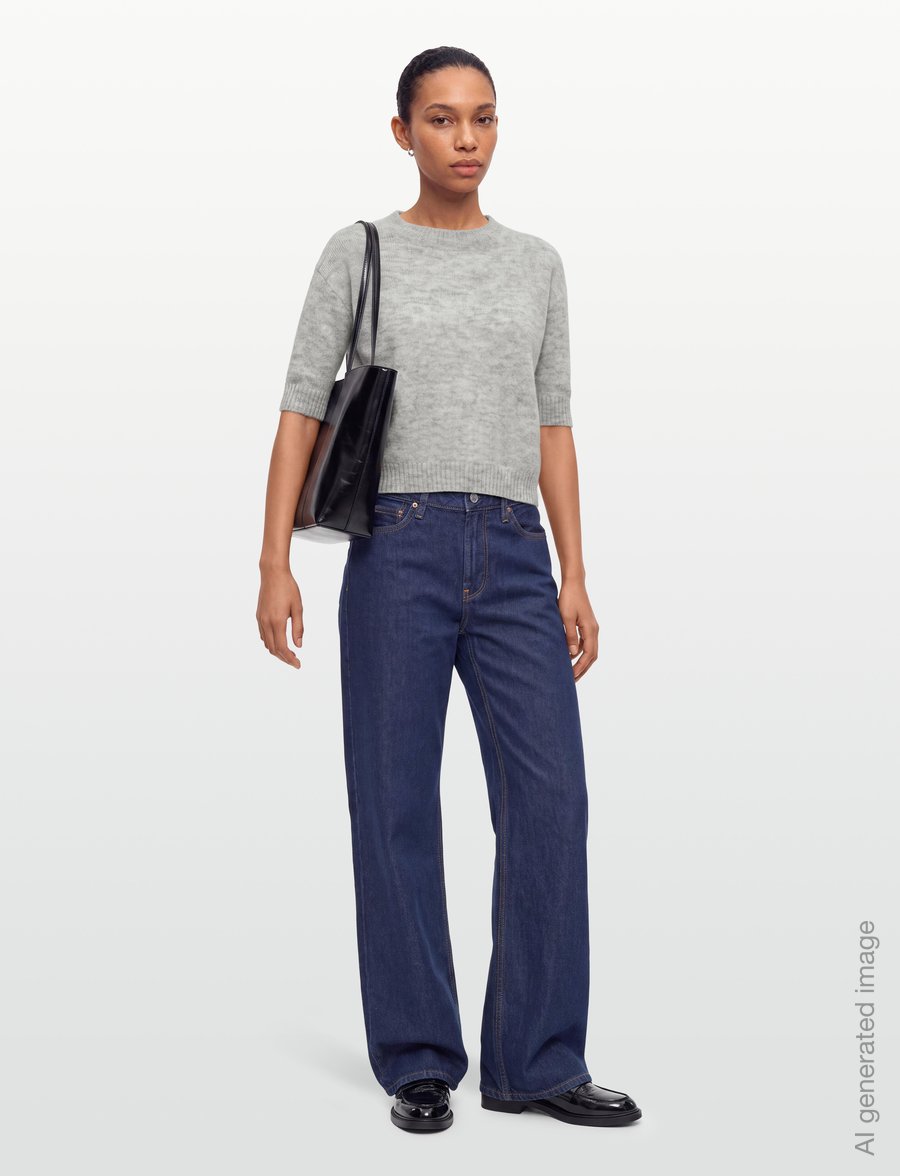 Bruuns Bazaar - FluffyBBAmari knit - crop tops - light grey melange - 0