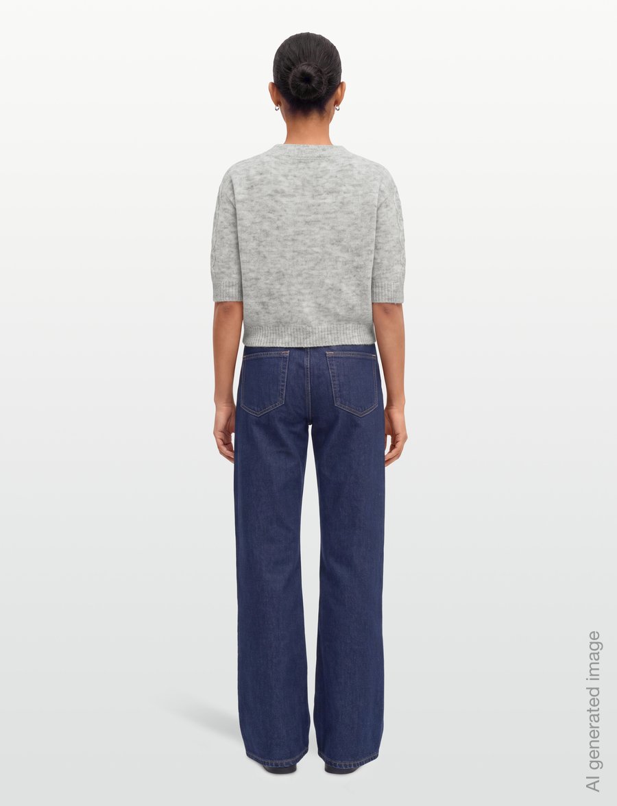 Bruuns Bazaar - FluffyBBAmari knit - crop tops - light grey melange - 4