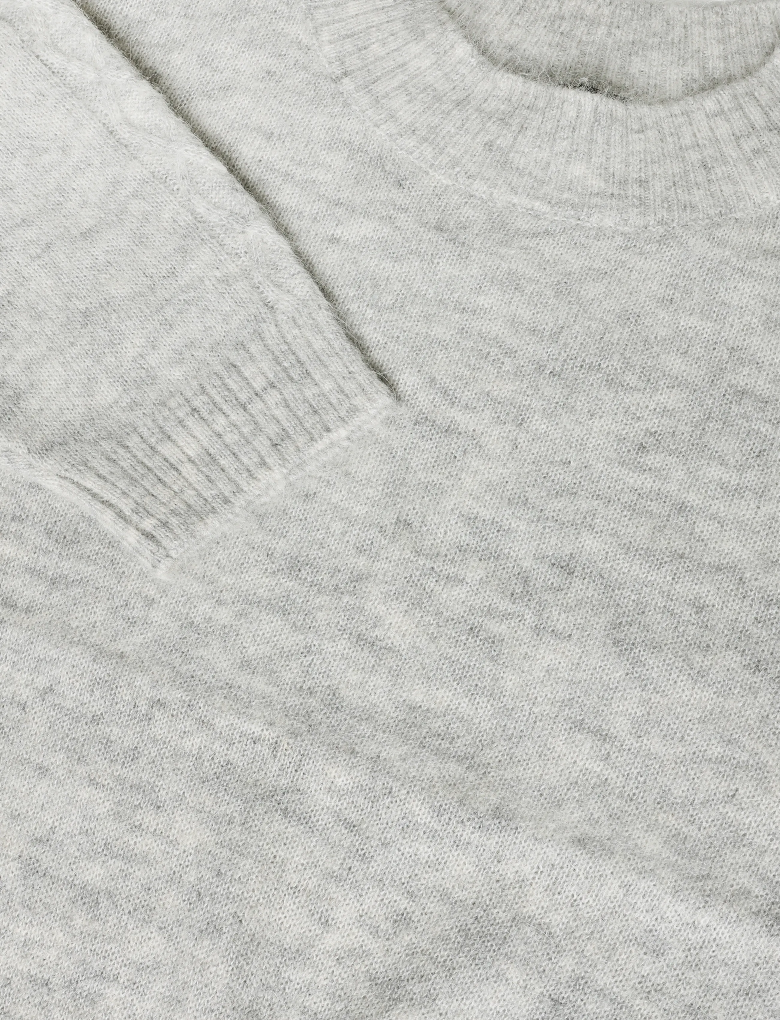 Bruuns Bazaar - FluffyBBAmari knit - lühikesed topid - light grey melange - 2