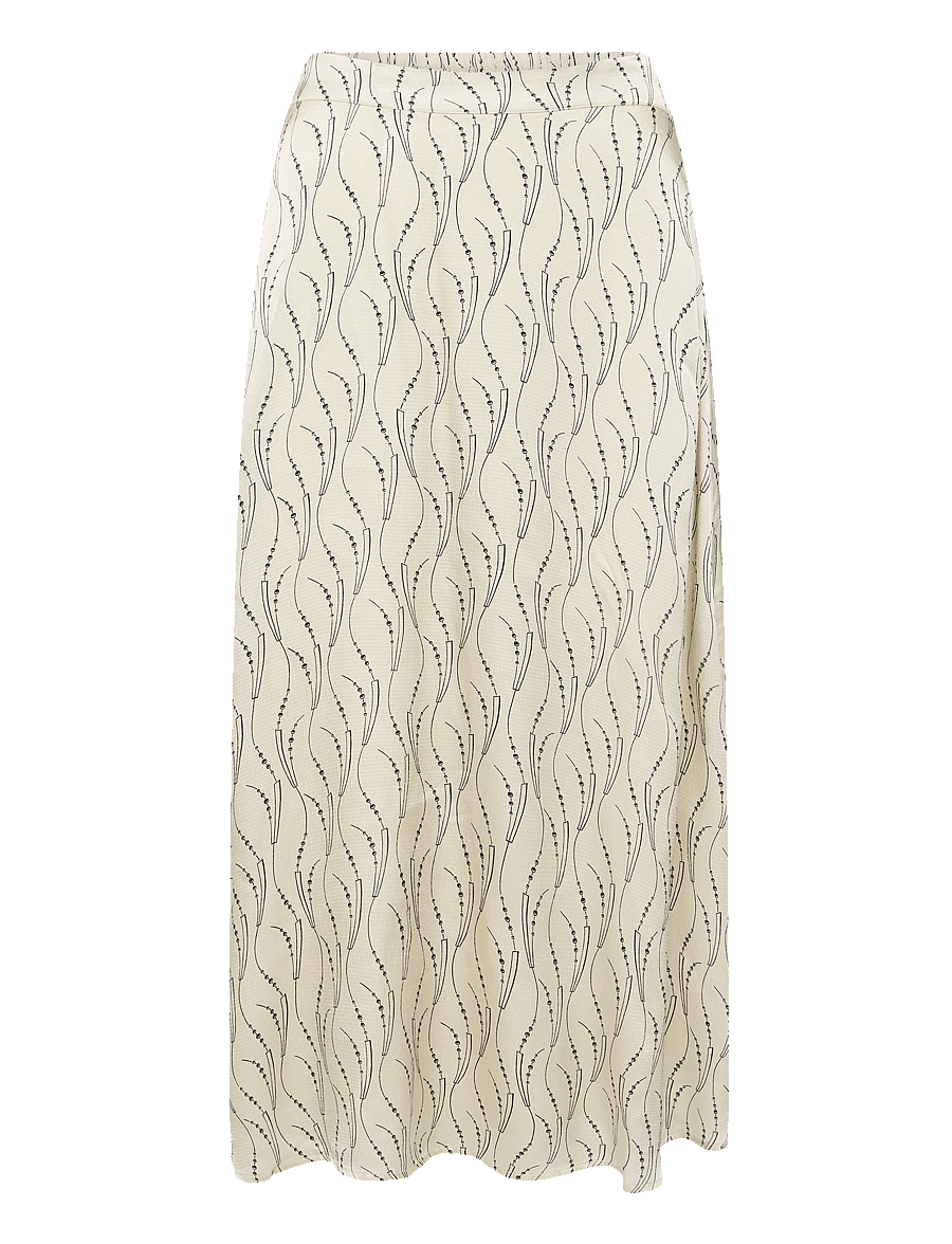 Bruuns Bazaar - AcaraBBAmattas skirt - maxi skirts - wavy print white cream - 1