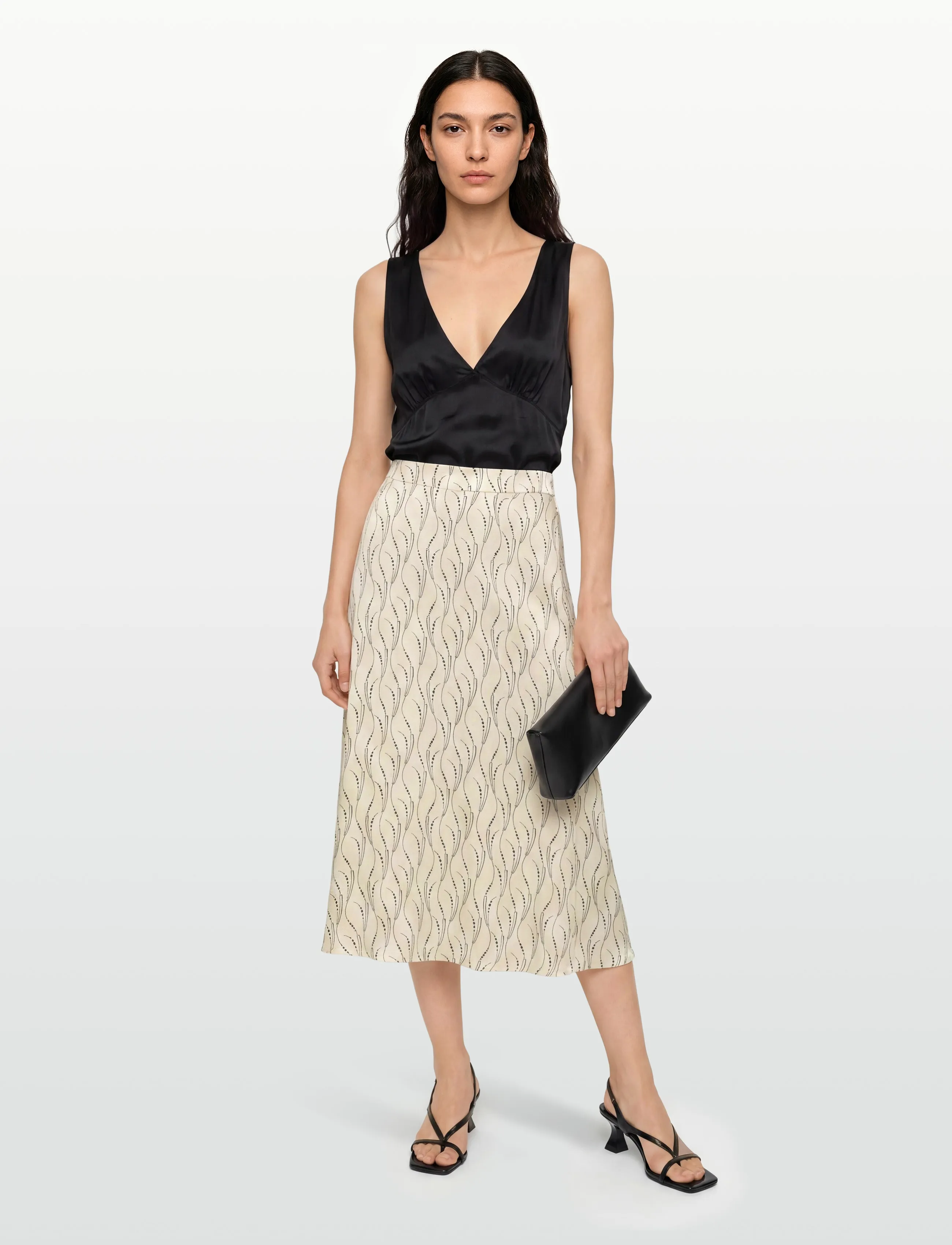 Bruuns Bazaar - AcaraBBAmattas skirt - maxi skirts - wavy print white cream - 0