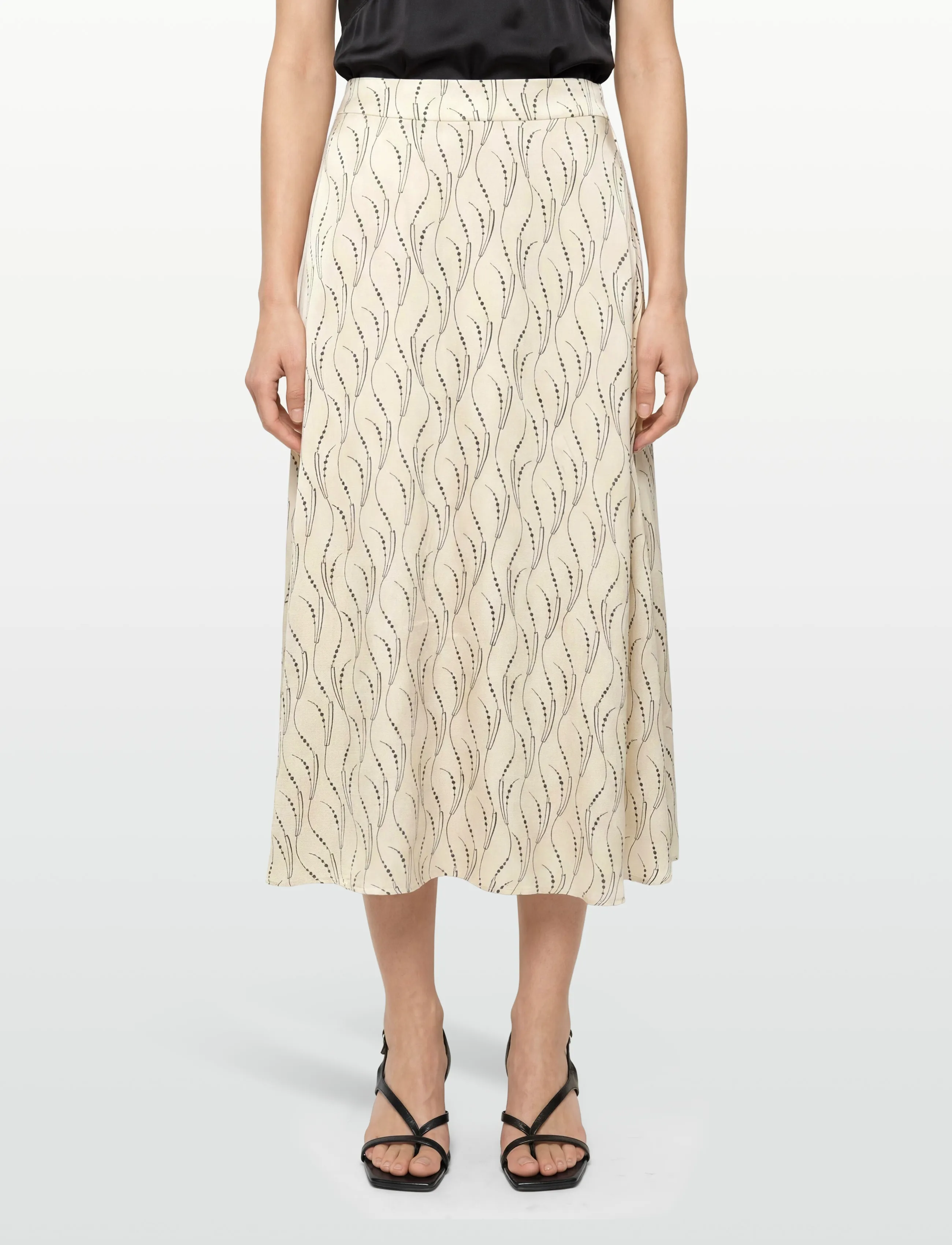 Bruuns Bazaar - AcaraBBAmattas skirt - maxi skirts - wavy print white cream - 3