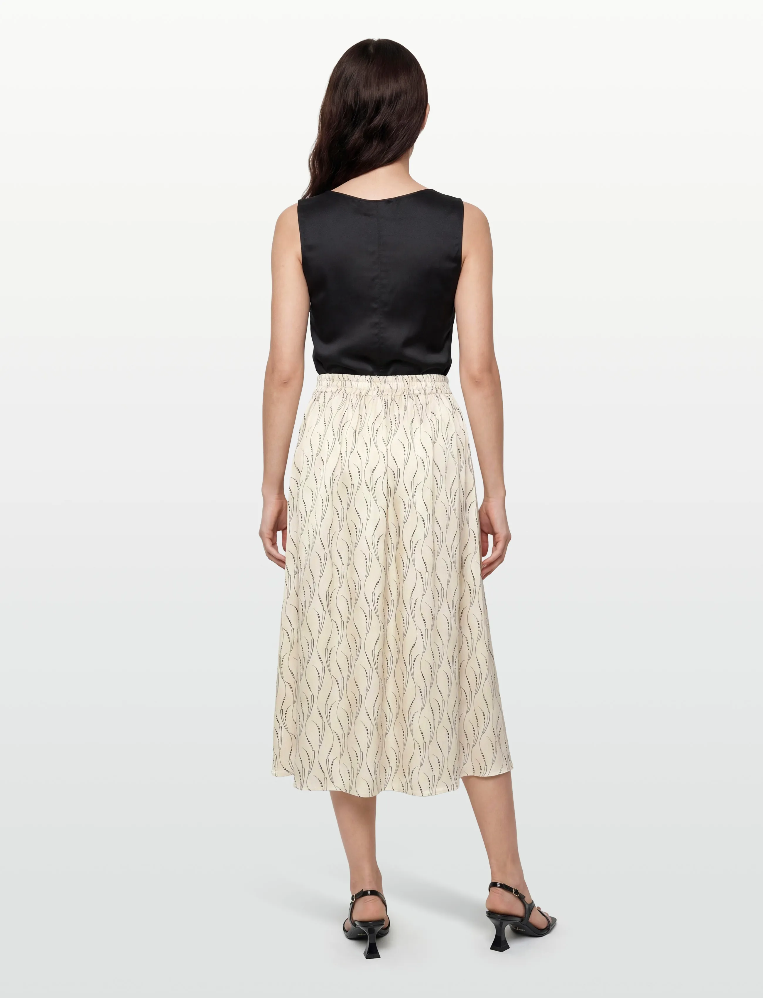Bruuns Bazaar - AcaraBBAmattas skirt - maxi skirts - wavy print white cream - 4