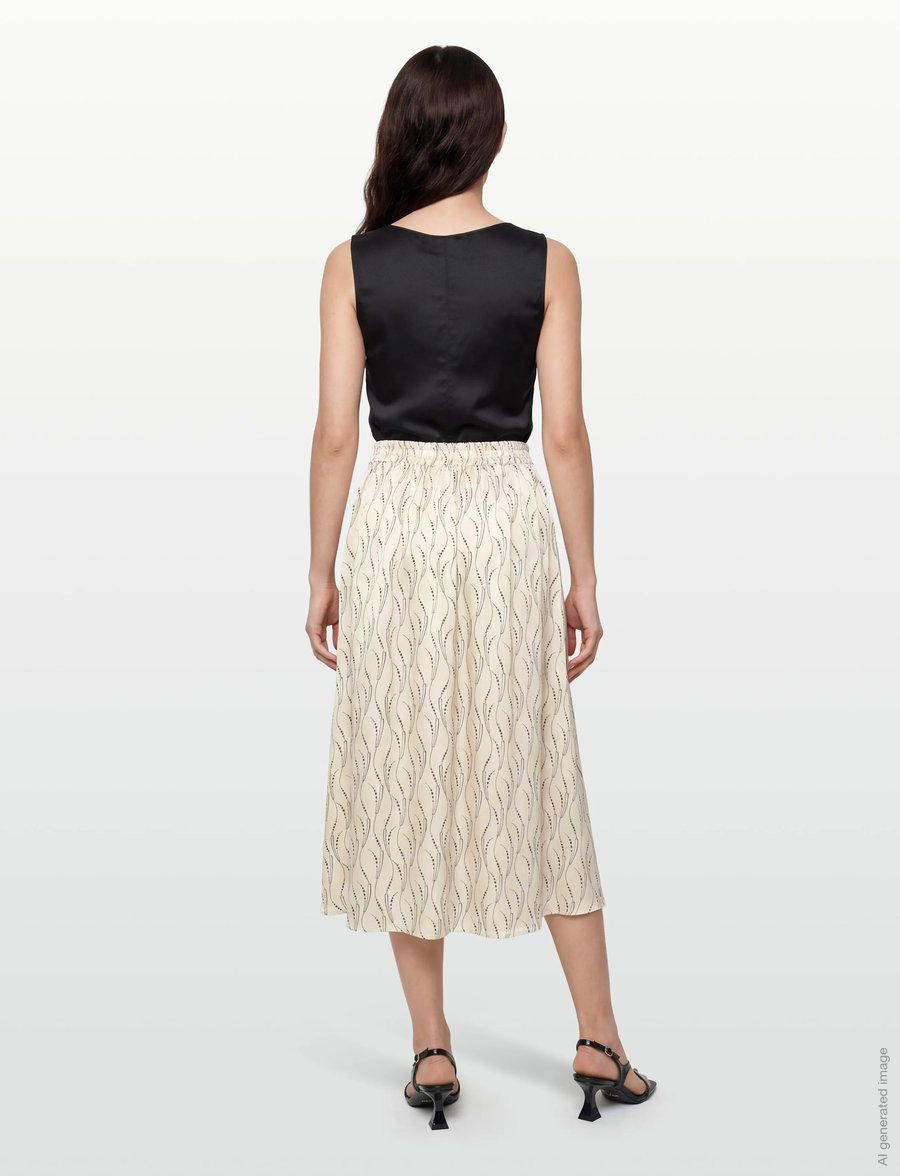 Bruuns Bazaar - AcaraBBAmattas skirt - maxi skirts - wavy print white cream - 4