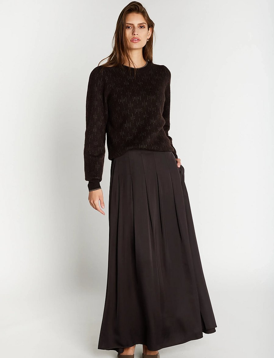 Bruuns Bazaar - WeckiaBBTyras skirt - satinkjolar - dark brown - 0
