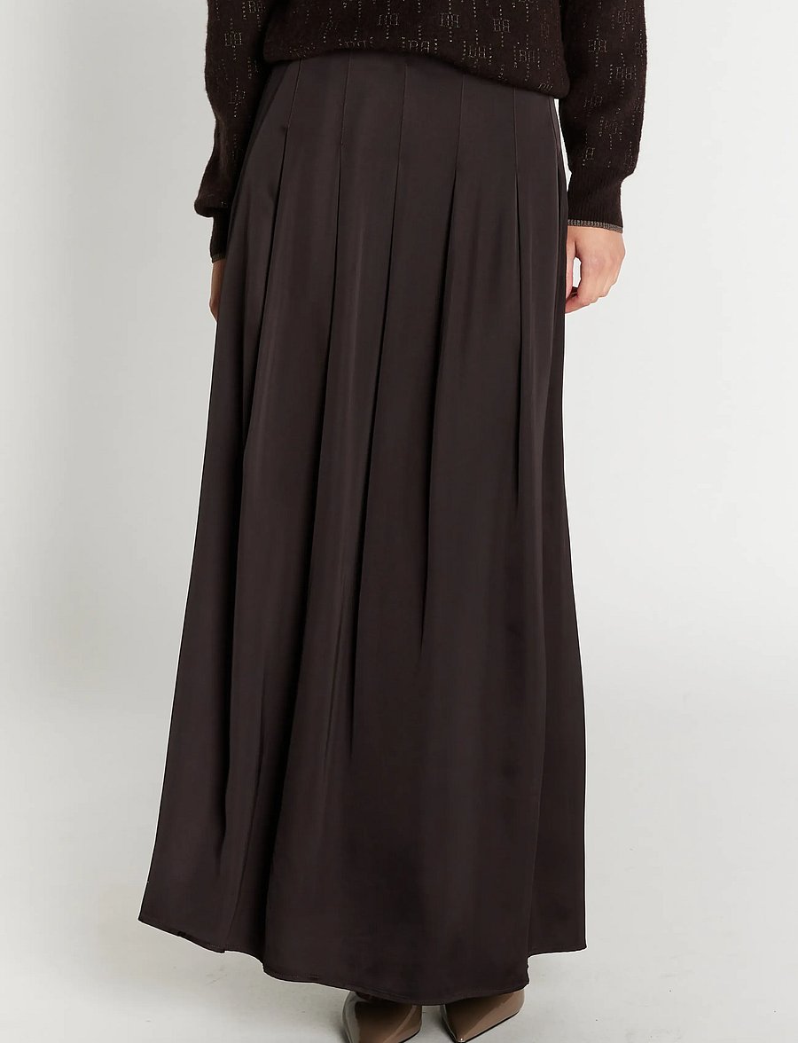 Bruuns Bazaar - WeckiaBBTyras skirt - satinkjolar - dark brown - 3