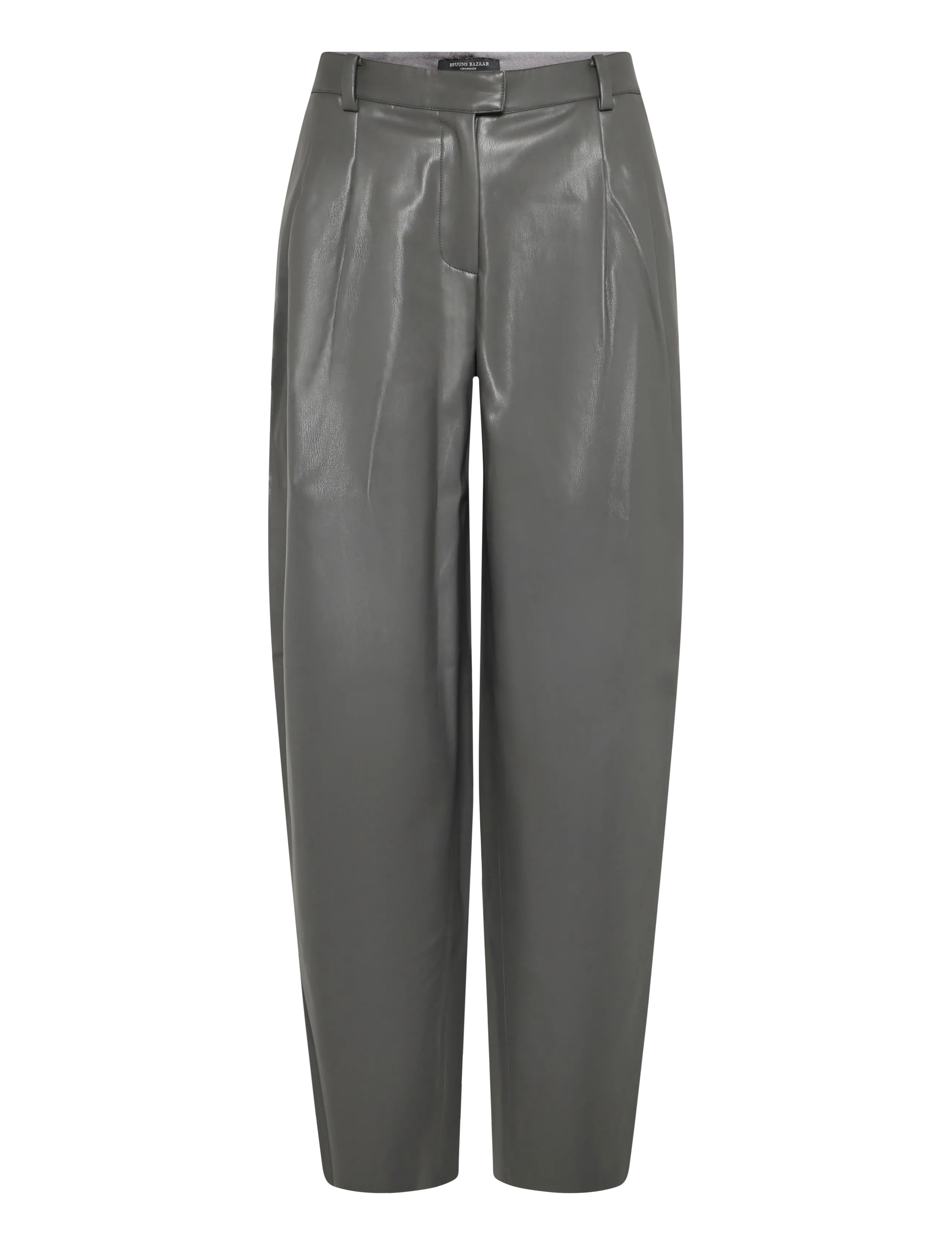 Bruuns Bazaar - VeganiBBBarrel pants - barrel trousers - dark grey - 1