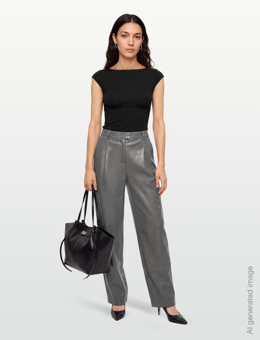 Bruuns Bazaar - VeganiBBBarrel pants - hosen mit geradem bein - dark grey - 0