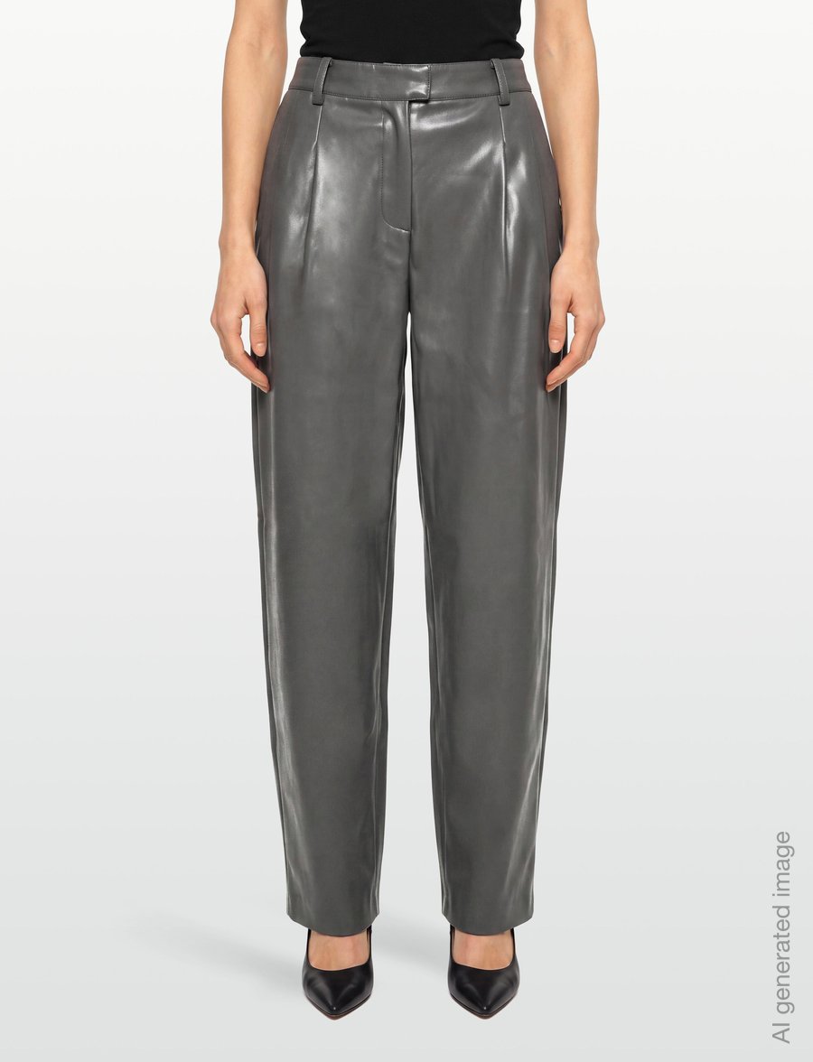 Bruuns Bazaar - VeganiBBBarrel pants - hosen mit geradem bein - dark grey - 3