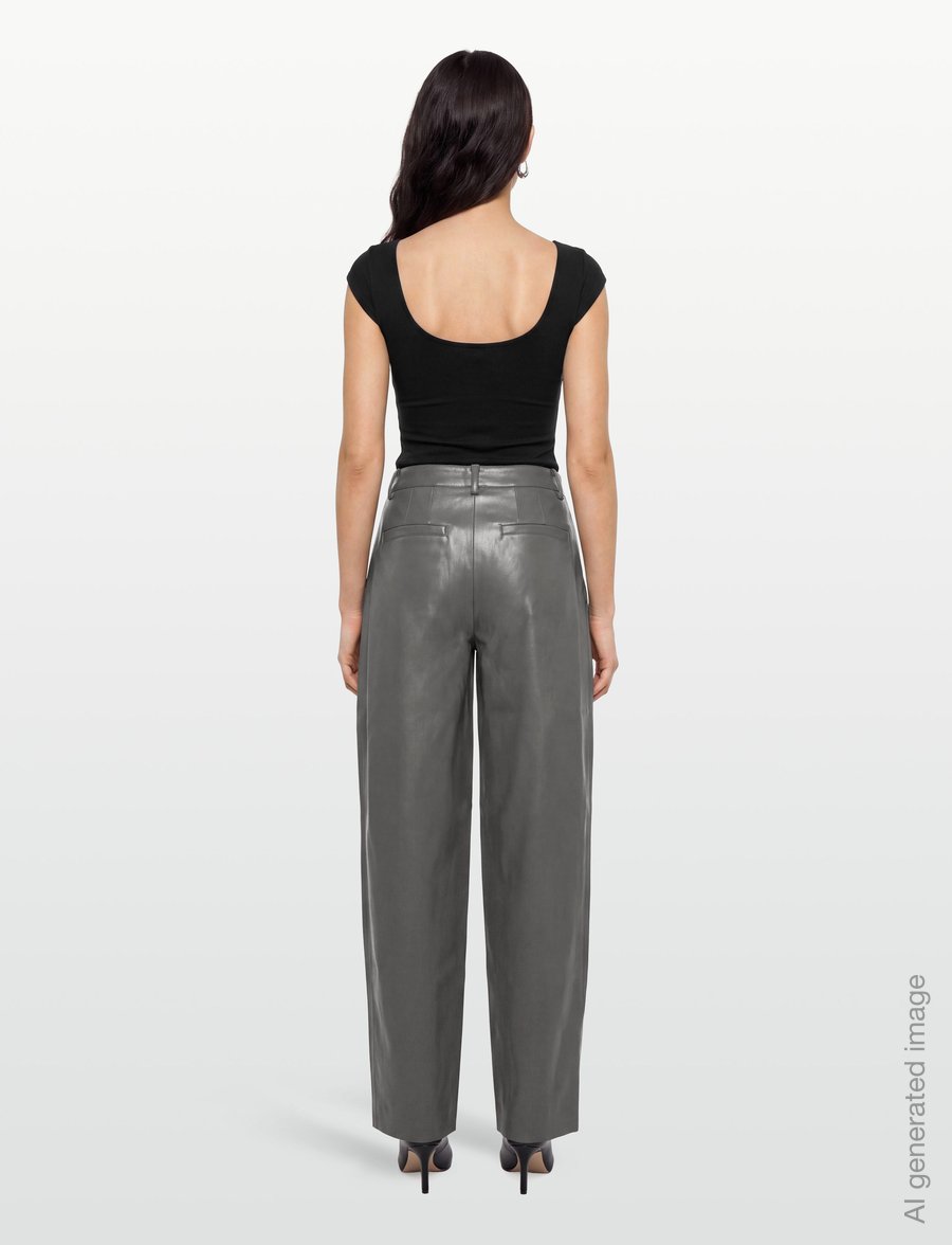 Bruuns Bazaar - VeganiBBBarrel pants - hosen mit geradem bein - dark grey - 4