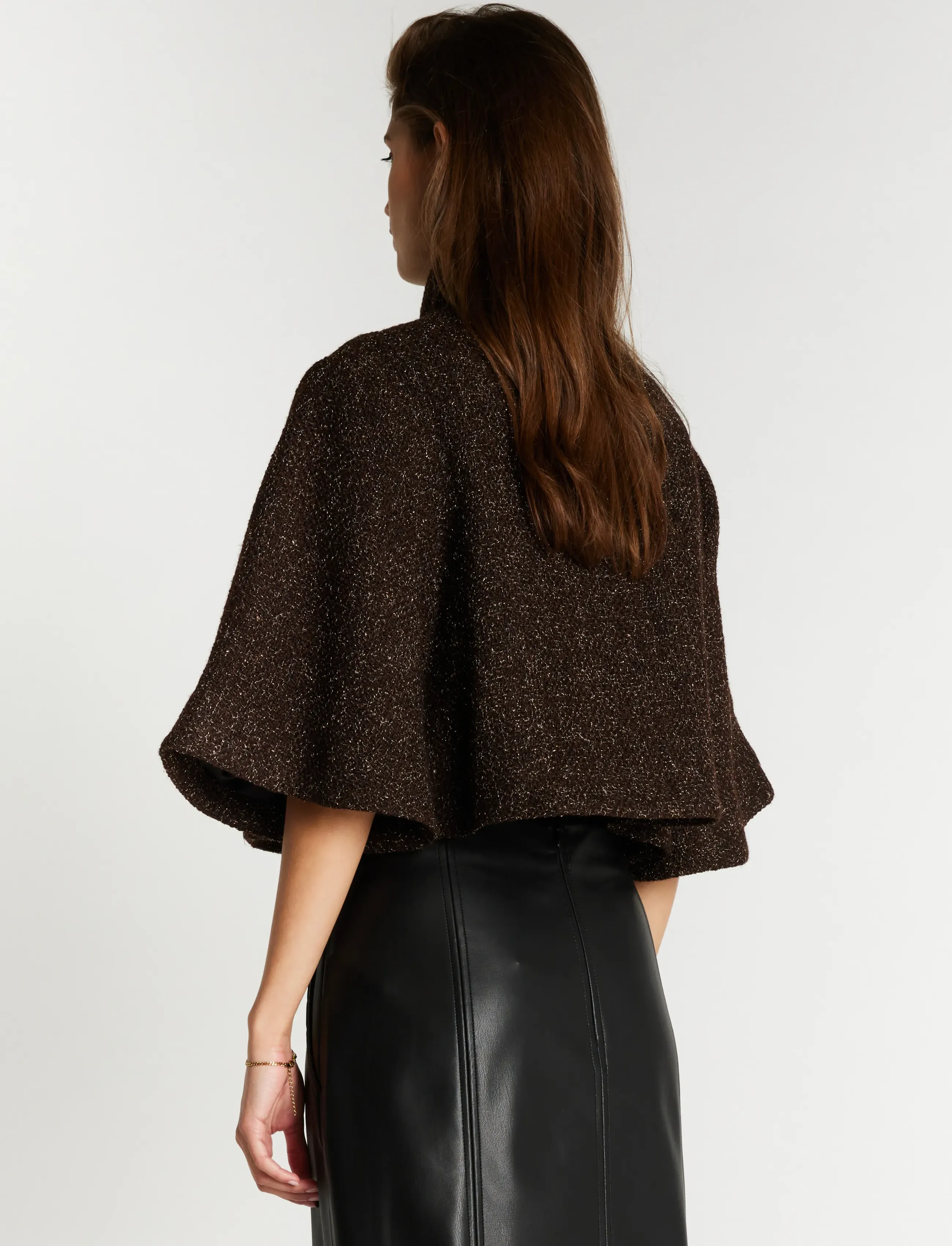 Bruuns Bazaar - CryosaBBCara cape - outerwear - dark brown - 3