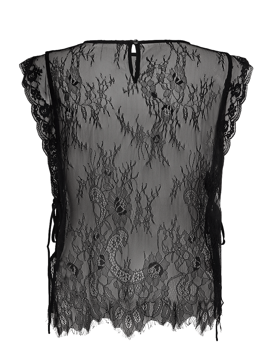Bruuns Bazaar - LaccoBBLisia top - kurzärmelige blusen - black - 1