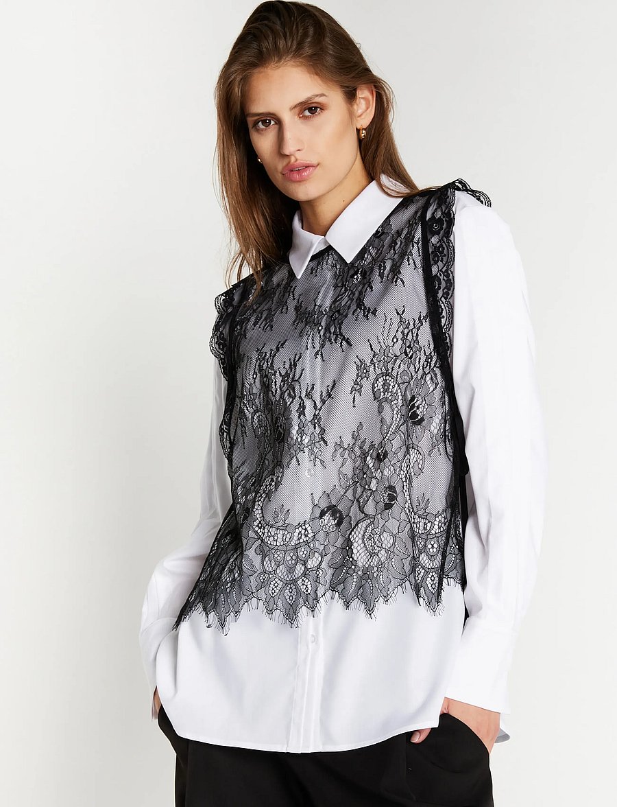 Bruuns Bazaar - LaccoBBLisia top - kurzärmelige blusen - black - 0