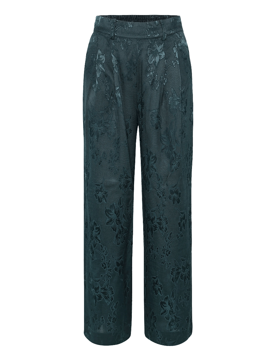 Bruuns Bazaar - AsteroBBZalli pant - hosen mit weitem bein - midnight green - 0
