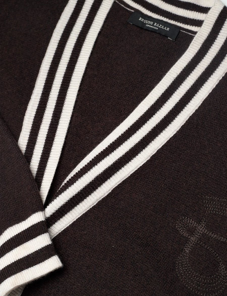 Bruuns Bazaar - ChalinaBBSira knit cardigan - dark brown - 2