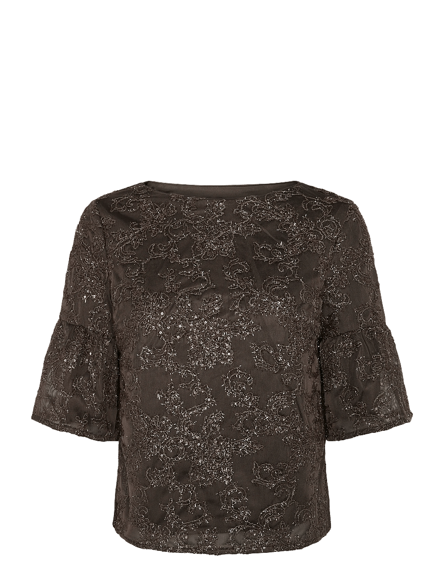 Bruuns Bazaar - PholidoBBCarlie blouse - kurzärmelige blusen - brown - 0