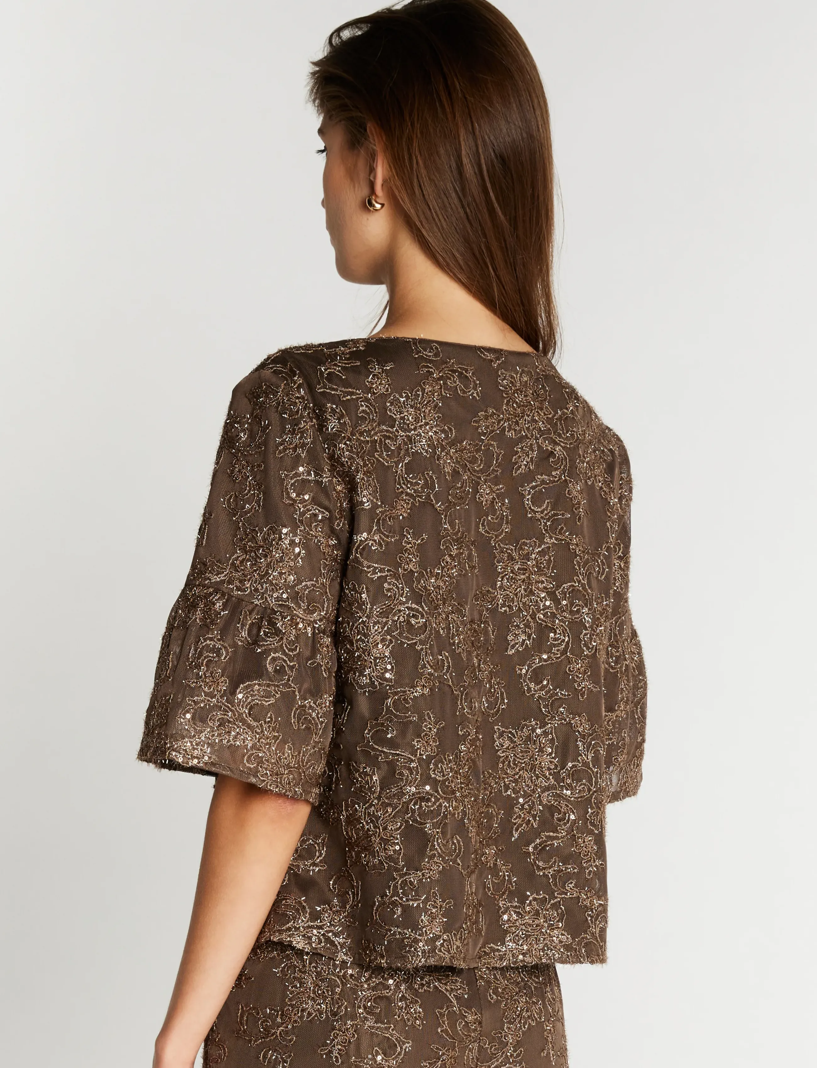 Bruuns Bazaar - PholidoBBCarlie blouse - kurzämlige blusen - brown - 3