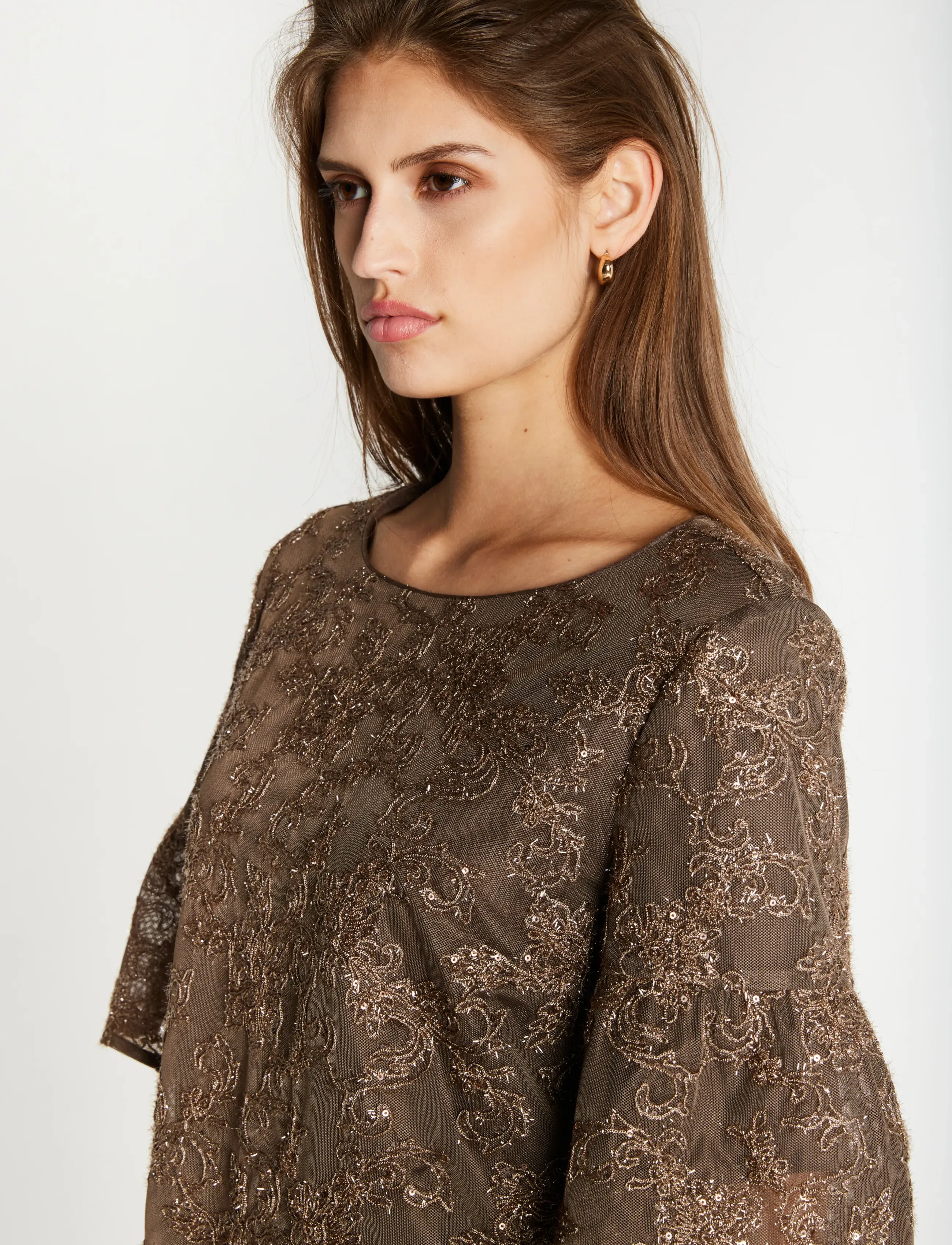 Bruuns Bazaar - PholidoBBCarlie blouse - kurzämlige blusen - brown - 4