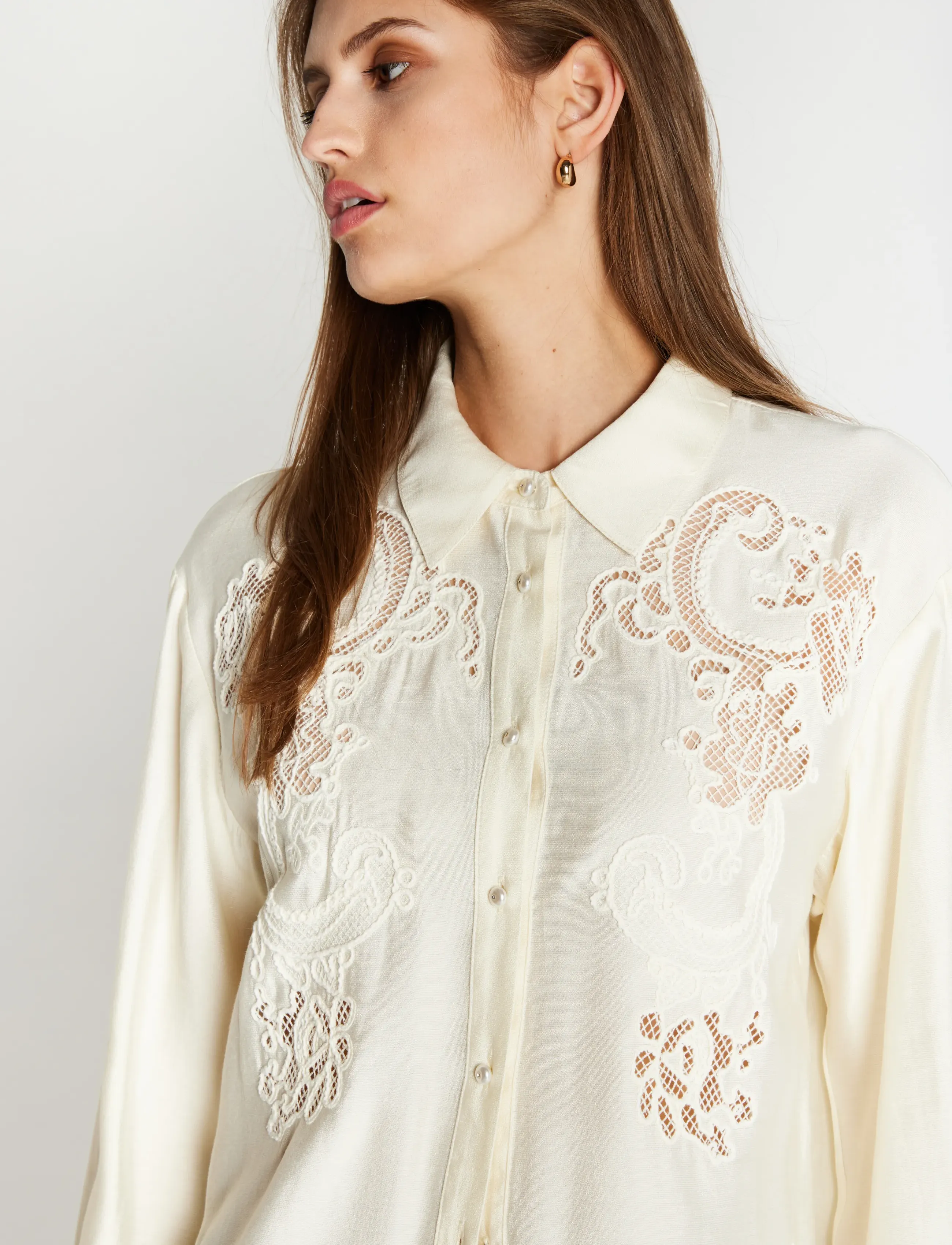 Bruuns Bazaar - ChamaBBAlya shirt - langärmlige blusen - snow white - 4