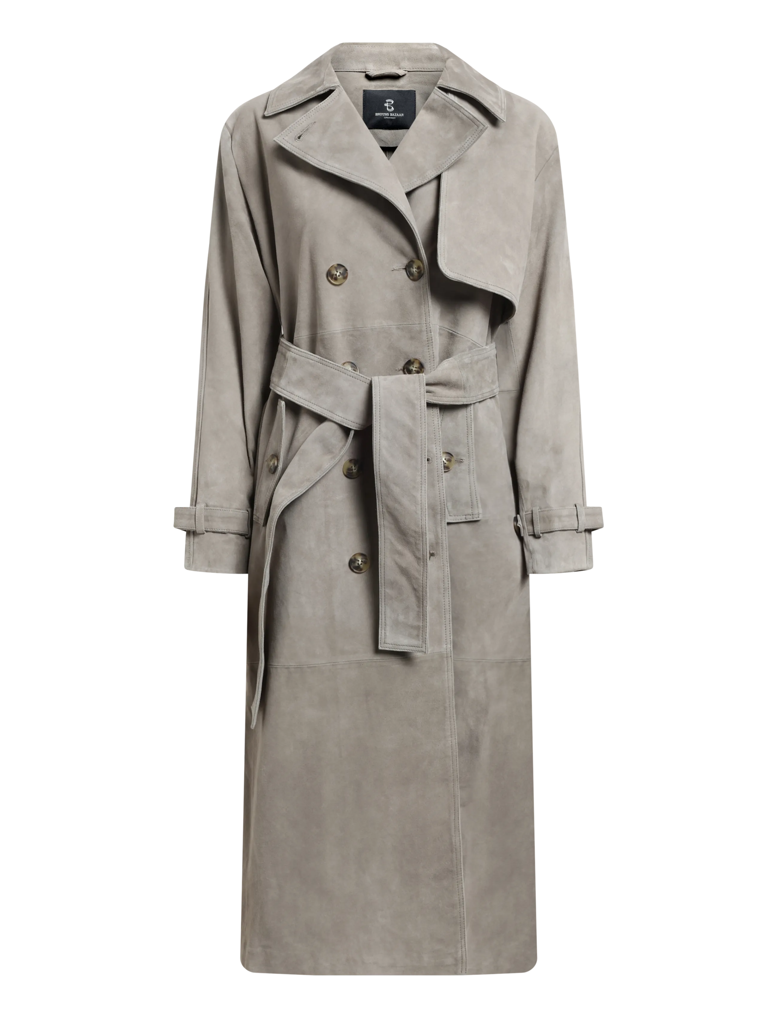 Bruuns Bazaar - SuedaBBWiolas suede coat - vihmamantlid - taupe grey - 1