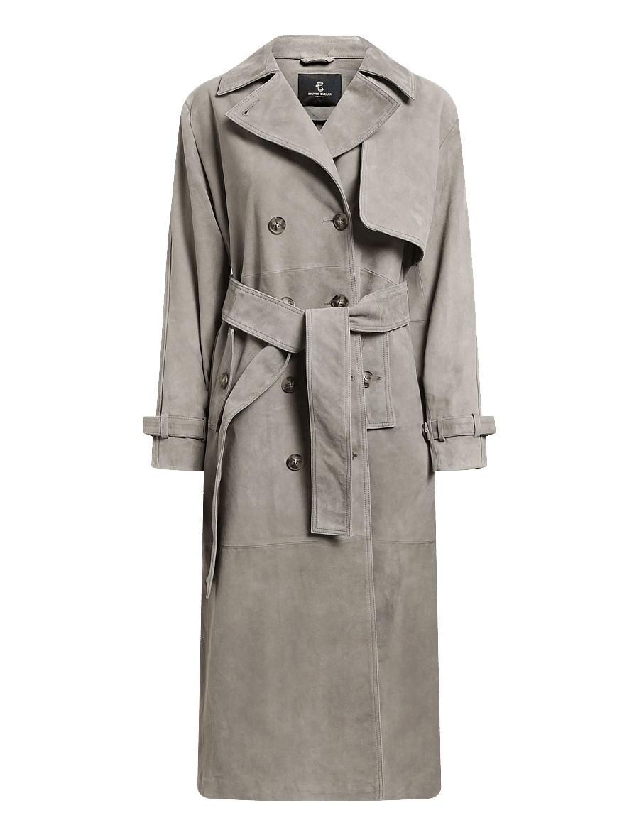 Bruuns Bazaar - SuedaBBWiolas suede coat - vihmamantlid - taupe grey - 1
