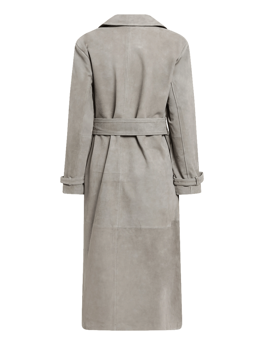 Bruuns Bazaar - SuedaBBWiolas suede coat - vihmamantlid - taupe grey - 2