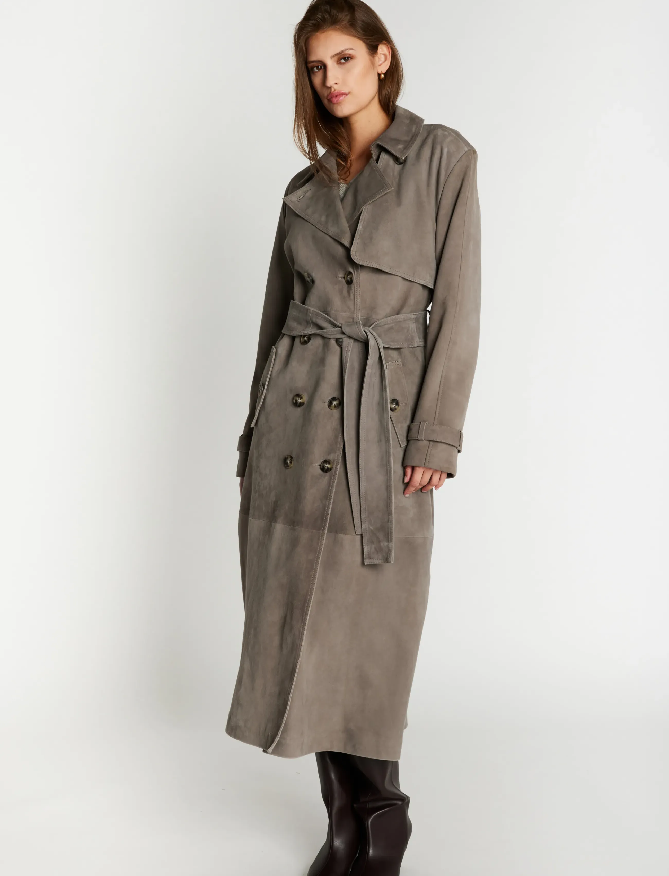 Bruuns Bazaar SuedaBBWiolas suede coat - Bruuns Bazaar - TAUPE GREY / grey