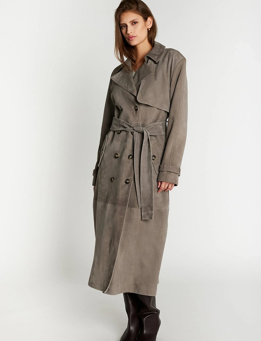 Bruuns Bazaar - SuedaBBWiolas suede coat - lietpalčiai - taupe grey - 0