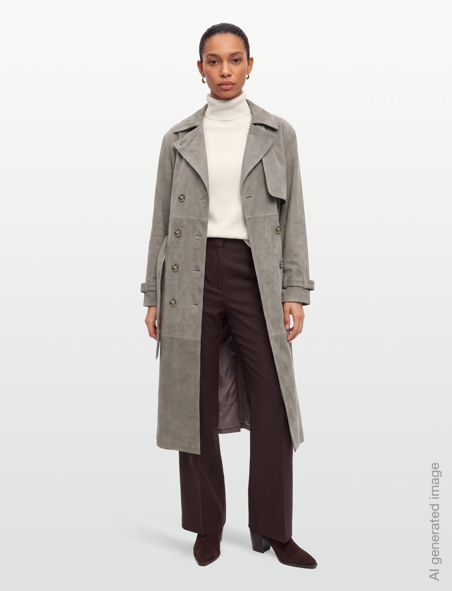 Bruuns Bazaar - SuedaBBWiolas suede coat - vihmamantlid - taupe grey - 0