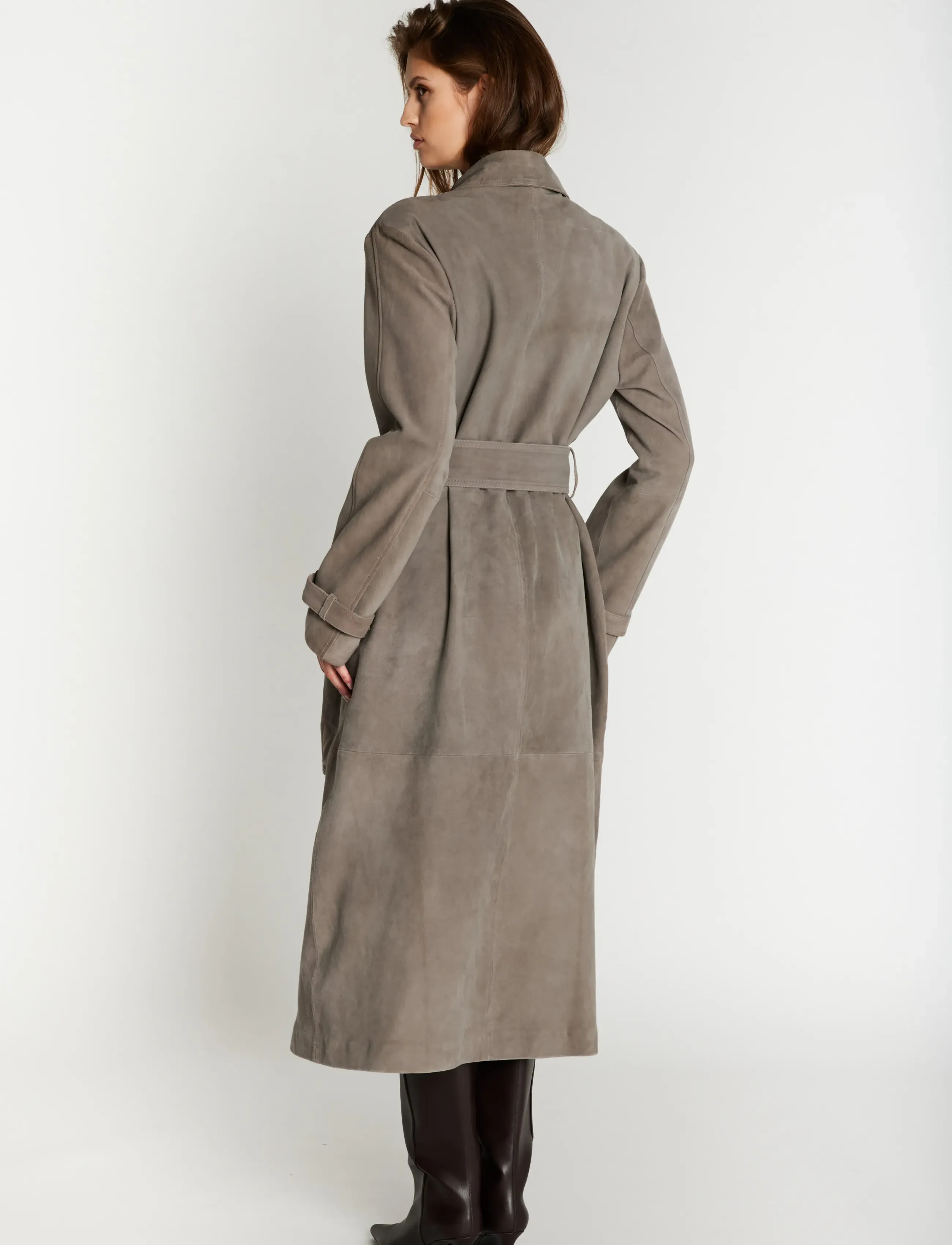 Bruuns Bazaar - SuedaBBWiolas suede coat - lietpalčiai - taupe grey - 3