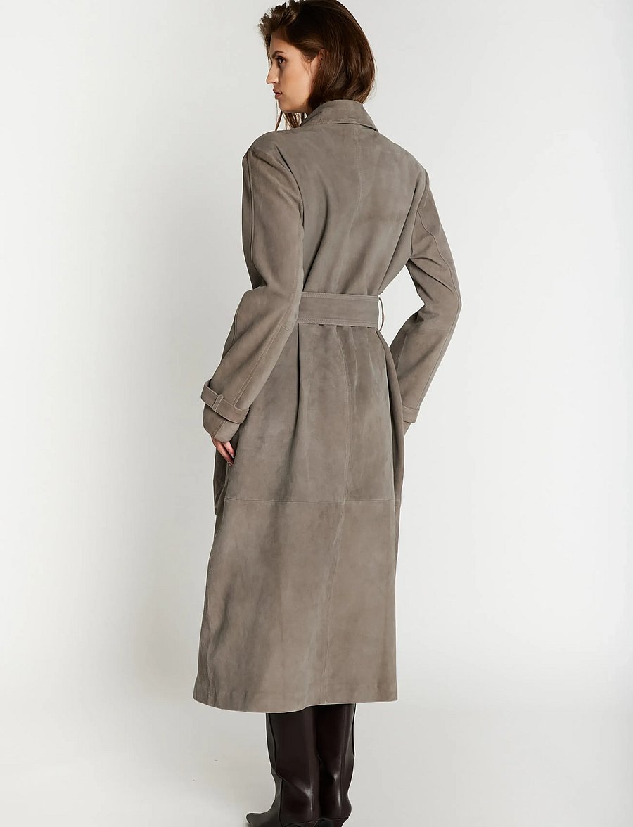 Bruuns Bazaar - SuedaBBWiolas suede coat - lietpalčiai - taupe grey - 3