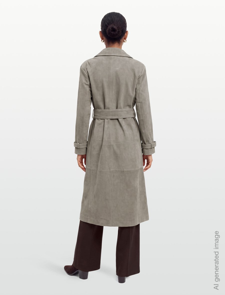 Bruuns Bazaar - SuedaBBWiolas suede coat - vihmamantlid - taupe grey - 4