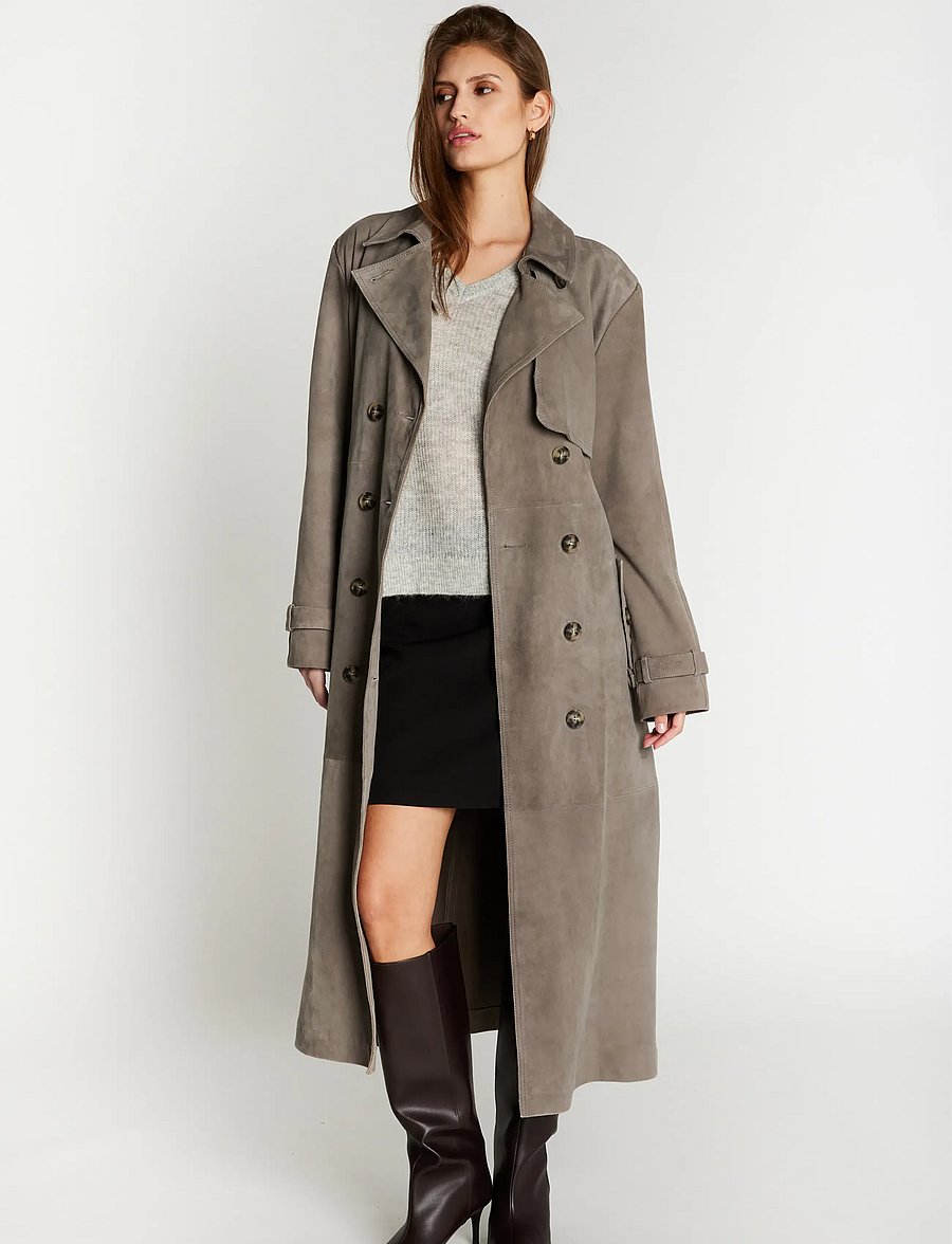 Bruuns Bazaar - SuedaBBWiolas suede coat - lietpalčiai - taupe grey - 4