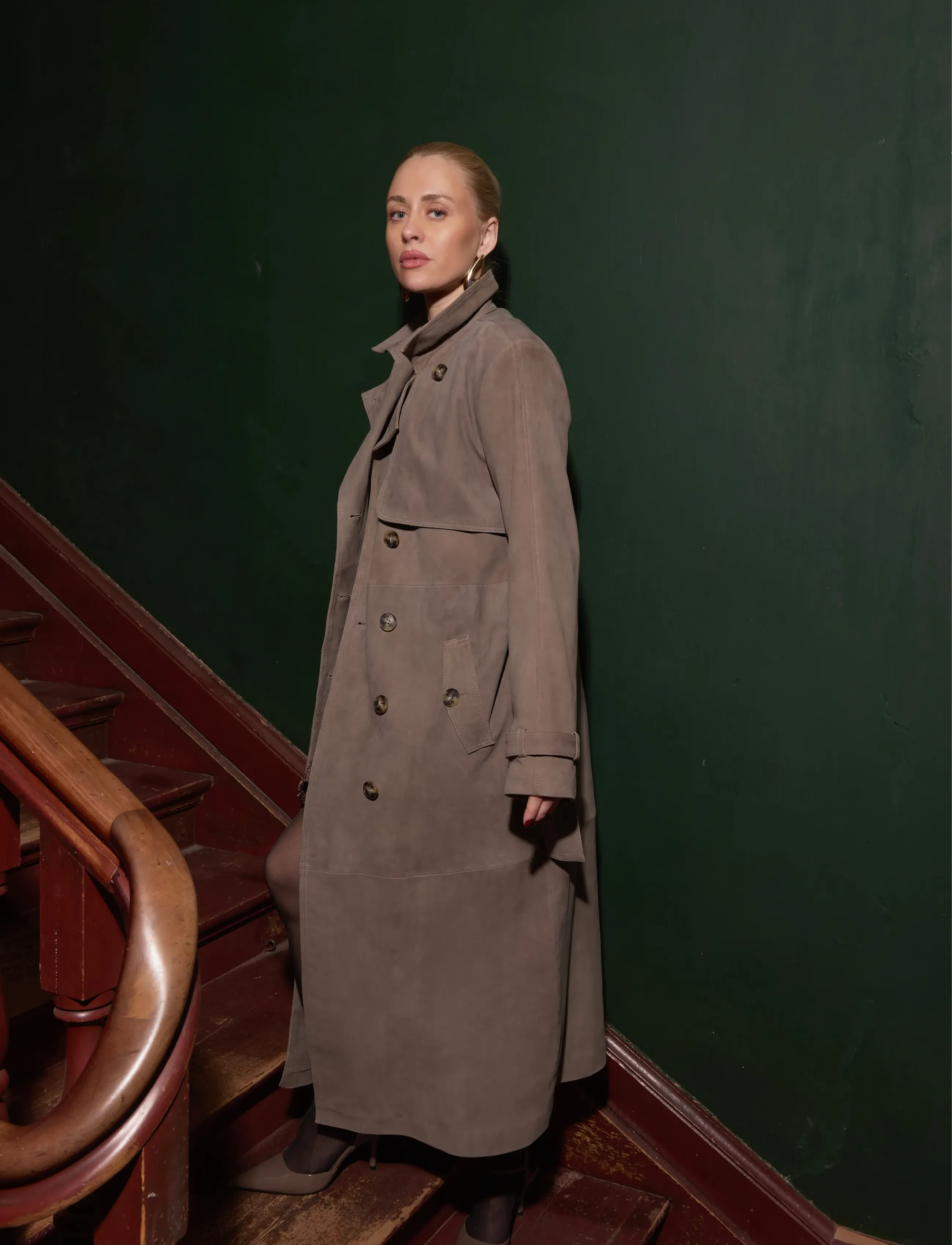 Bruuns Bazaar - SuedaBBWiolas suede coat - spring jackets - taupe grey - 5