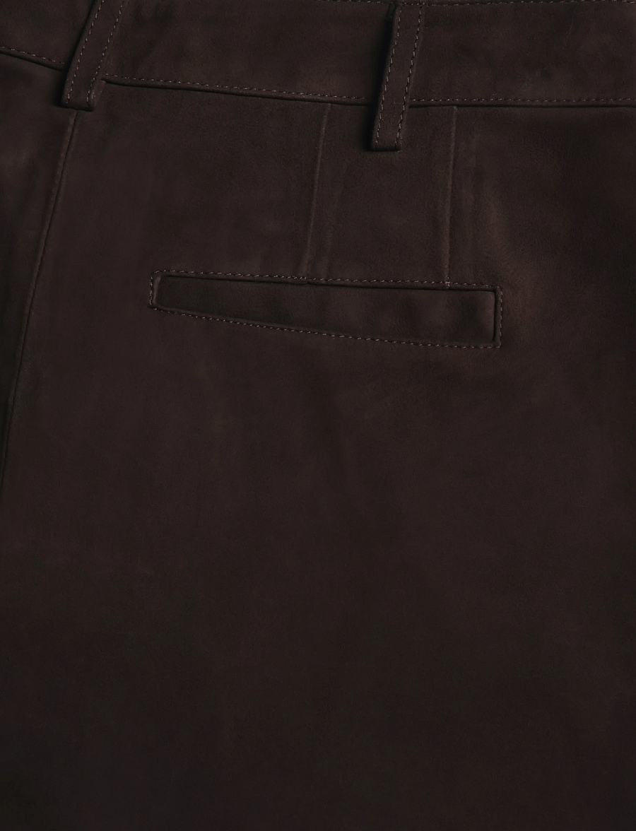 Bruuns Bazaar - SuedaBBBarel suede pants - hosen mit geradem bein - dark brown - 2