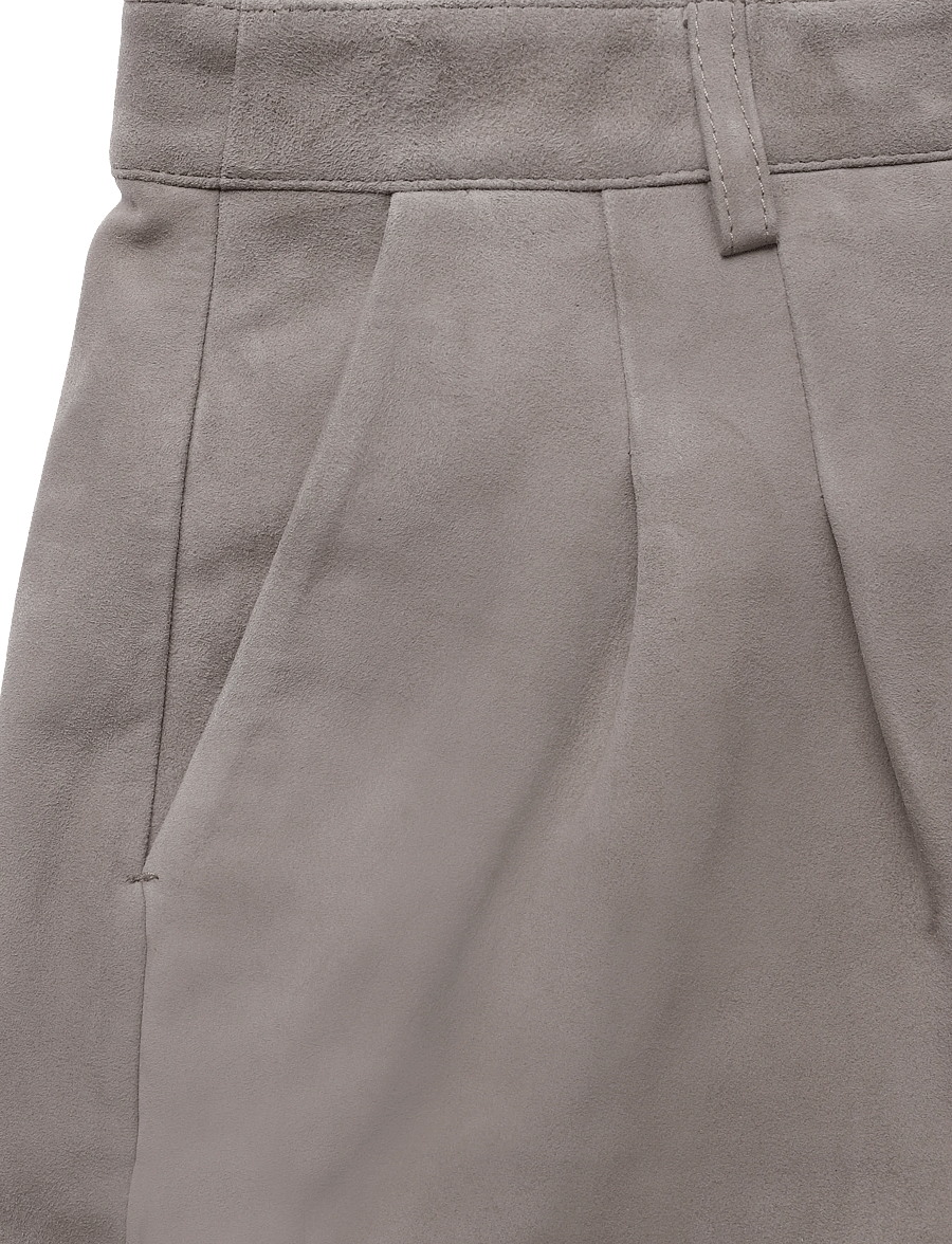 Bruuns Bazaar - SuedaBBBarel suede pants - barrel-püksid - taupe grey - 2