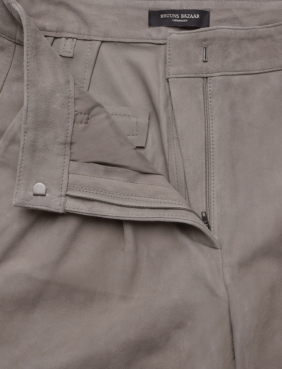 Bruuns Bazaar - SuedaBBBarel suede pants - barrel-püksid - taupe grey - 3