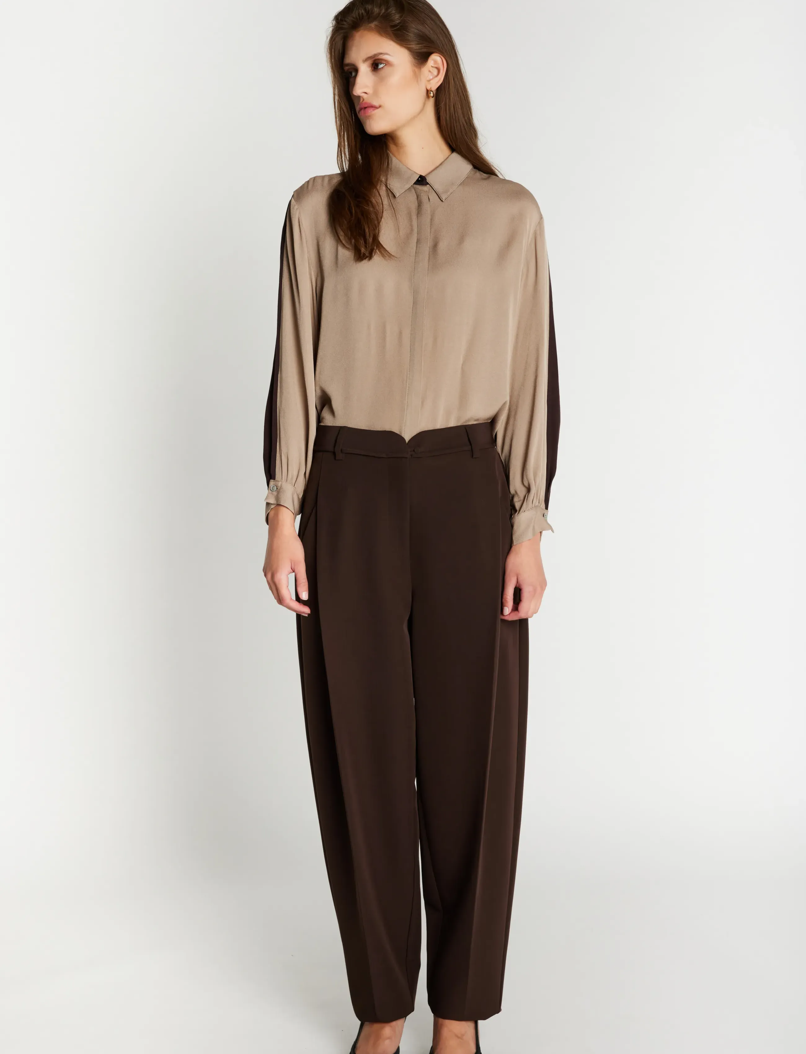 Bruuns Bazaar RubySusBBJonat pants - Colours of the season - DARK BROWN / brown