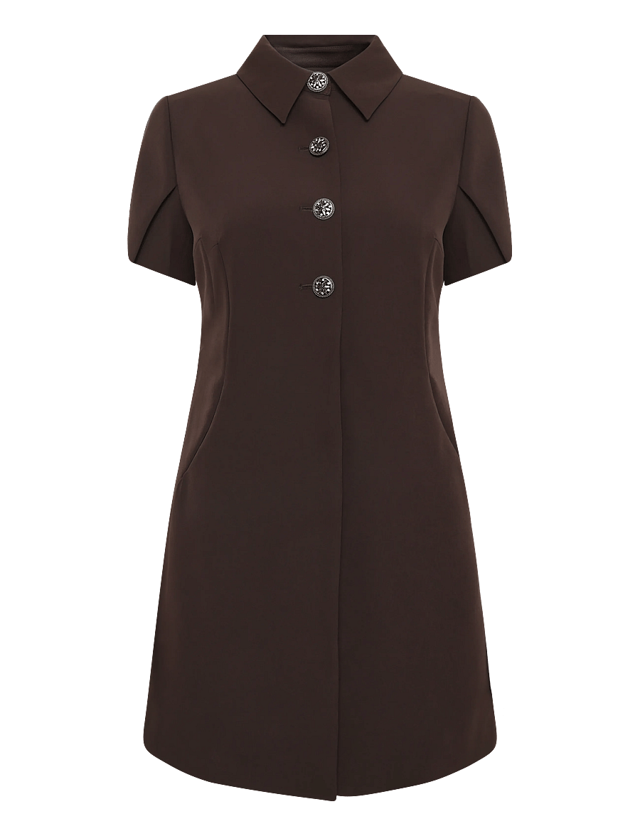 Bruuns Bazaar - RubySusBBZendia dress - pidulikud kleidid - dark brown - 0