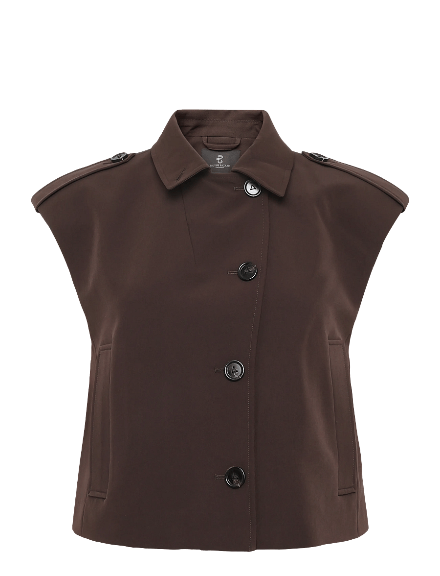 Bruuns Bazaar - RubySusBBLita waistcoat - dark brown - 0
