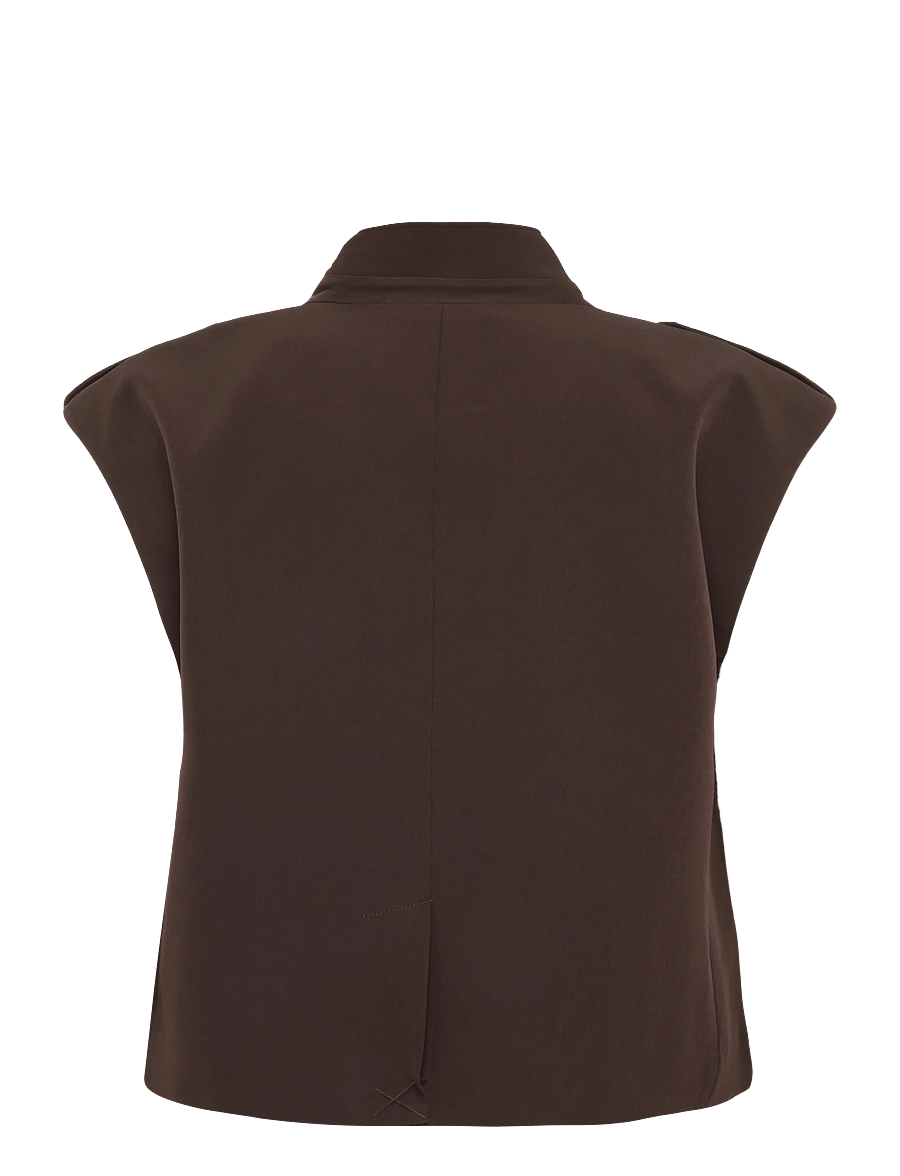 Bruuns Bazaar - RubySusBBLita waistcoat - dark brown - 1