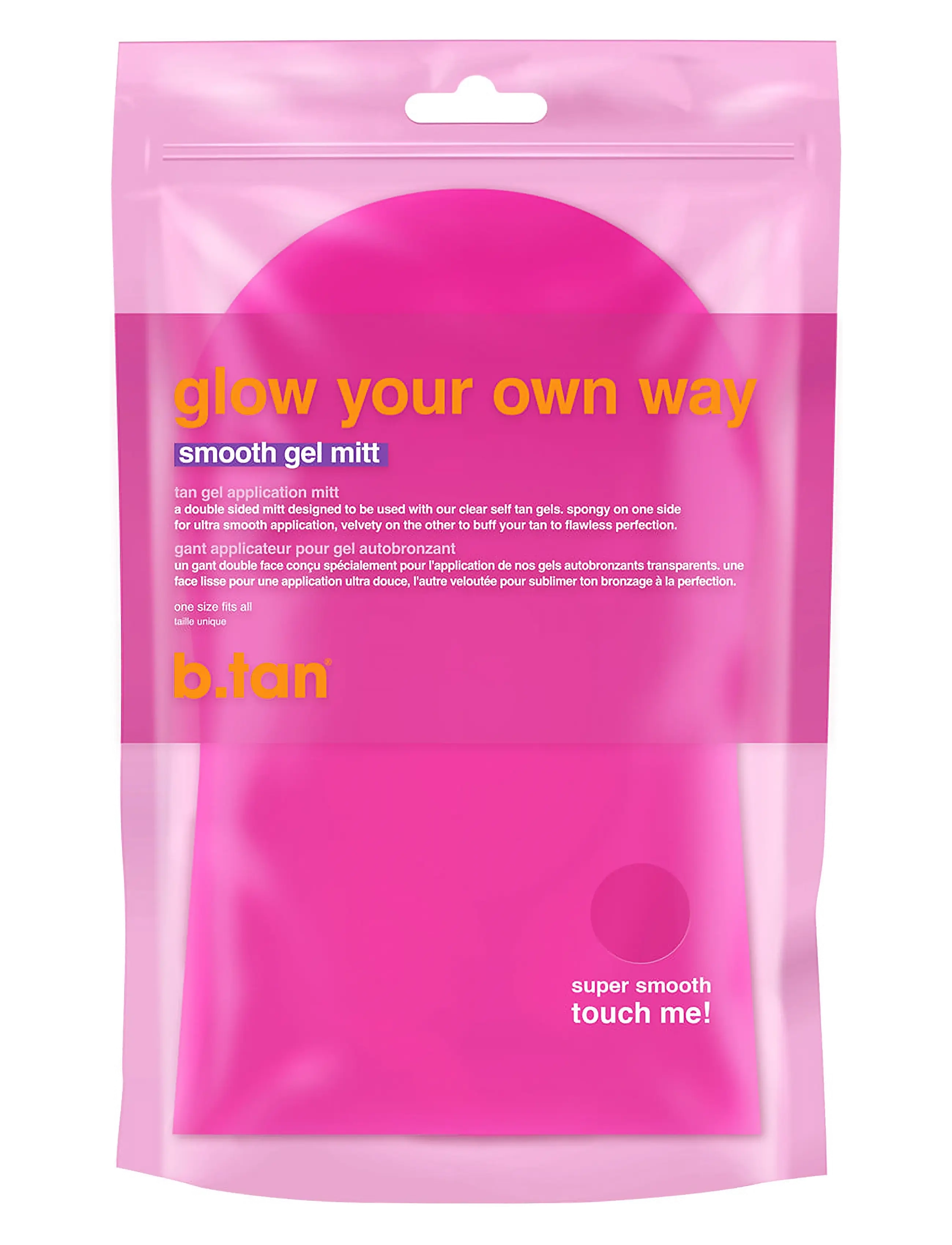 B.Tan Glow Your Own Way Smooth Gel Mitt (Pink), 1 PCS, Nude, Selvbruner > Lotion, Dame